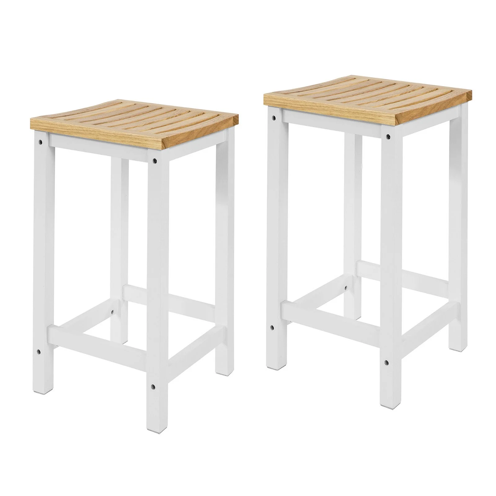 SoBuy FST29-WNx2 Taburetes de Bar x2 Cuadrado Silla Cocina