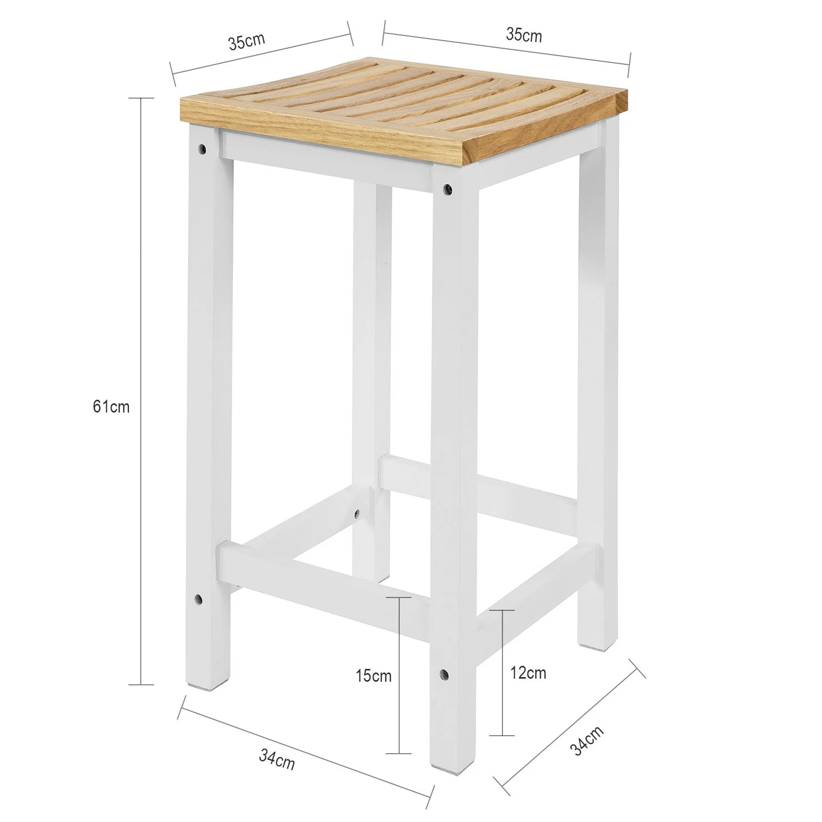 SoBuy FST29-WNx2 Taburetes de Bar x2 Cuadrado Silla Cocina - Image 3