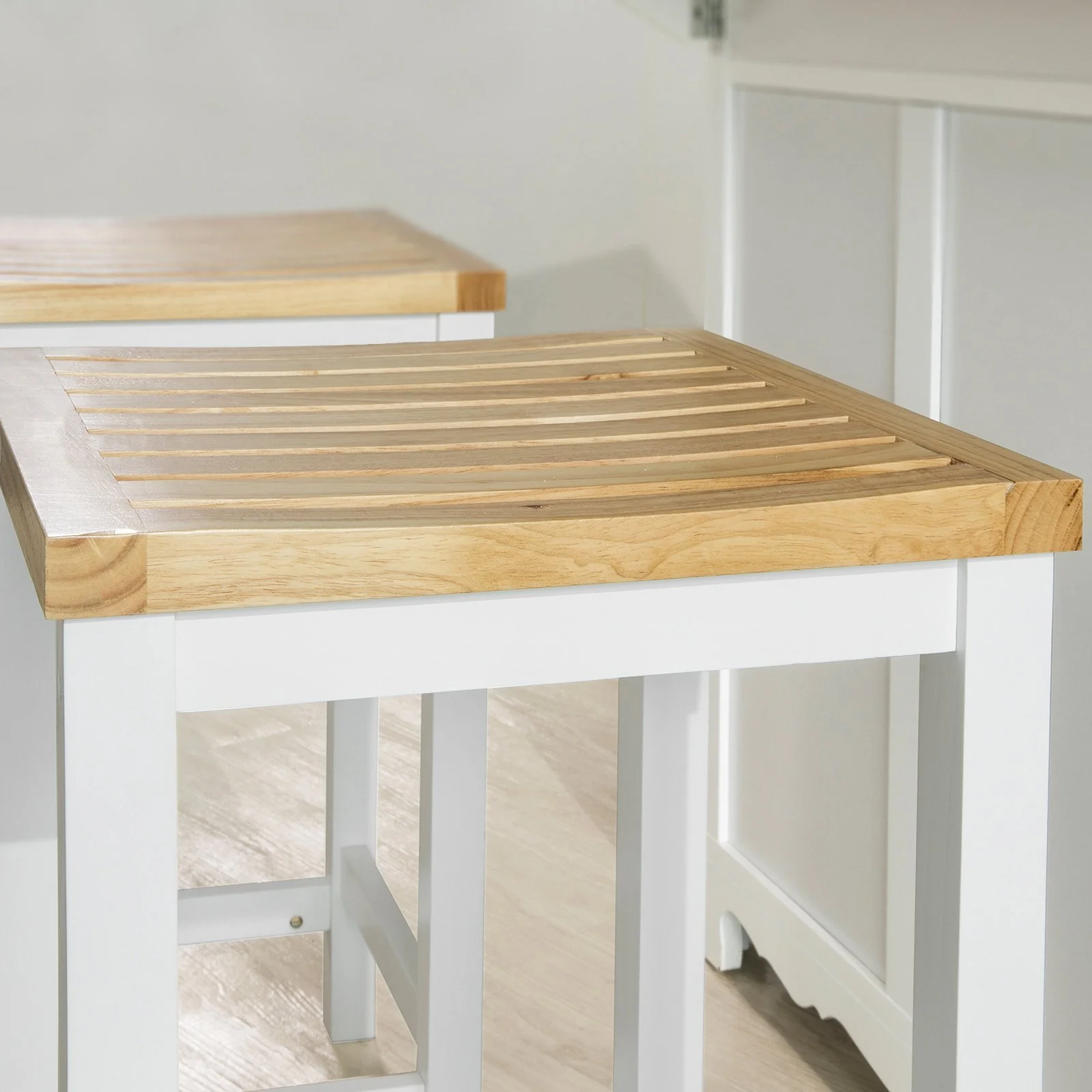 SoBuy FST29-WNx2 Taburetes de Bar x2 Cuadrado Silla Cocina - Image 8