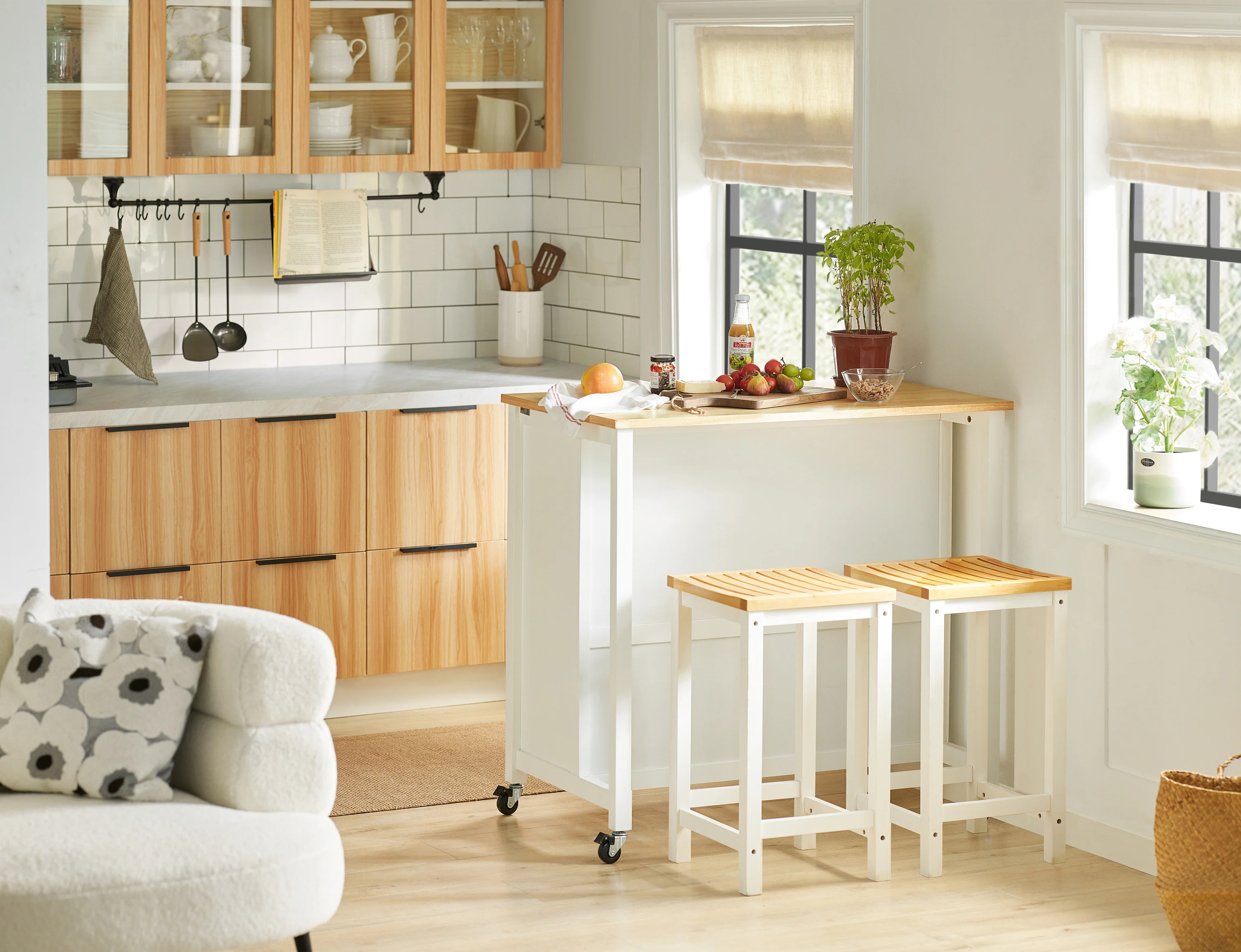 SoBuy FST29-WNx2 Taburetes de Bar x2 Cuadrado Silla Cocina - Image 9