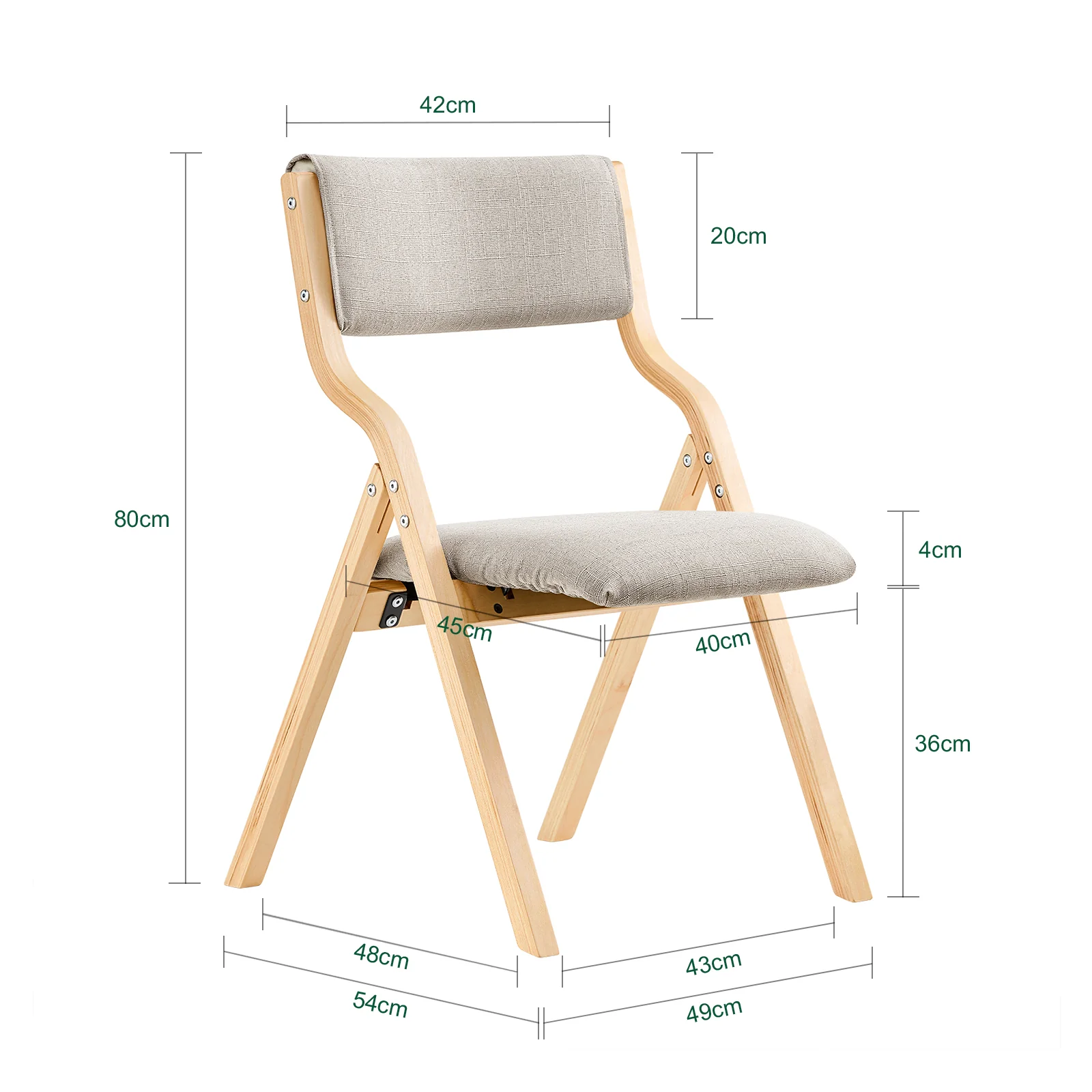 SoBuy FST40-HGx2 Lote de 2 Sillas Plegables Silla Práctica y Compacta Gris - Image 3