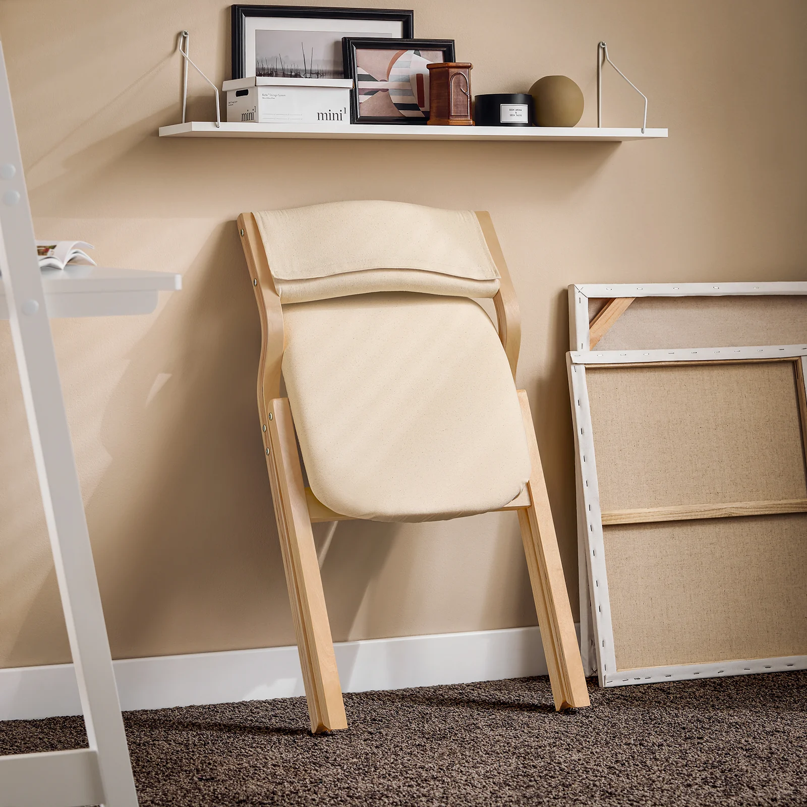 SoBuy FST40-Wx4 Lote de 4 Silla Plegable 48x58x78 cm Beige - Image 8