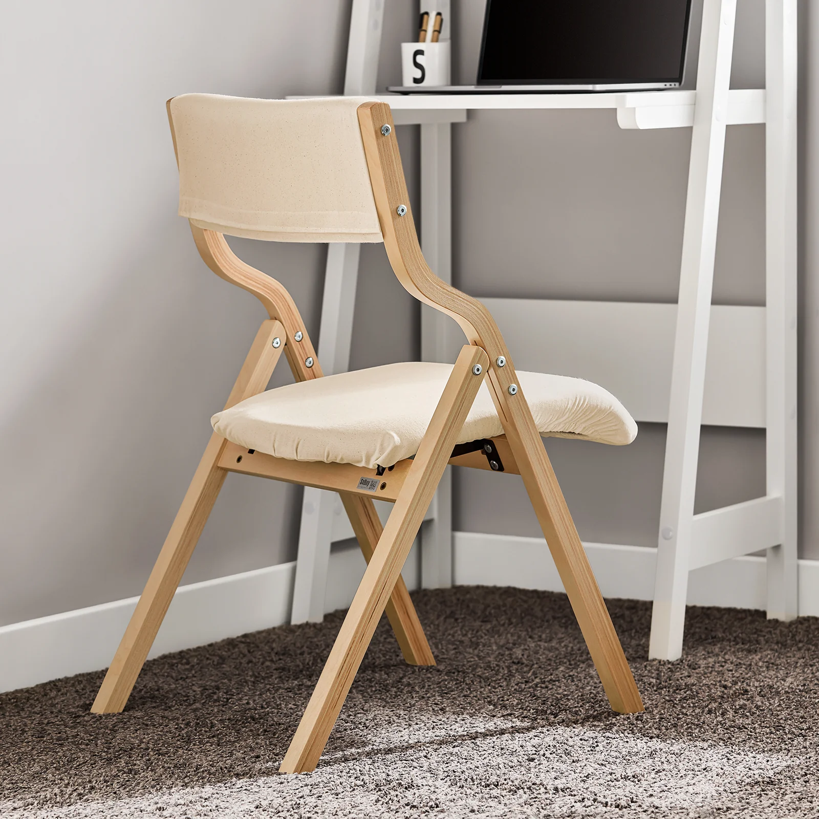 SoBuy FST40-Wx4 Lote de 4 Silla Plegable 48x58x78 cm Beige - Image 9
