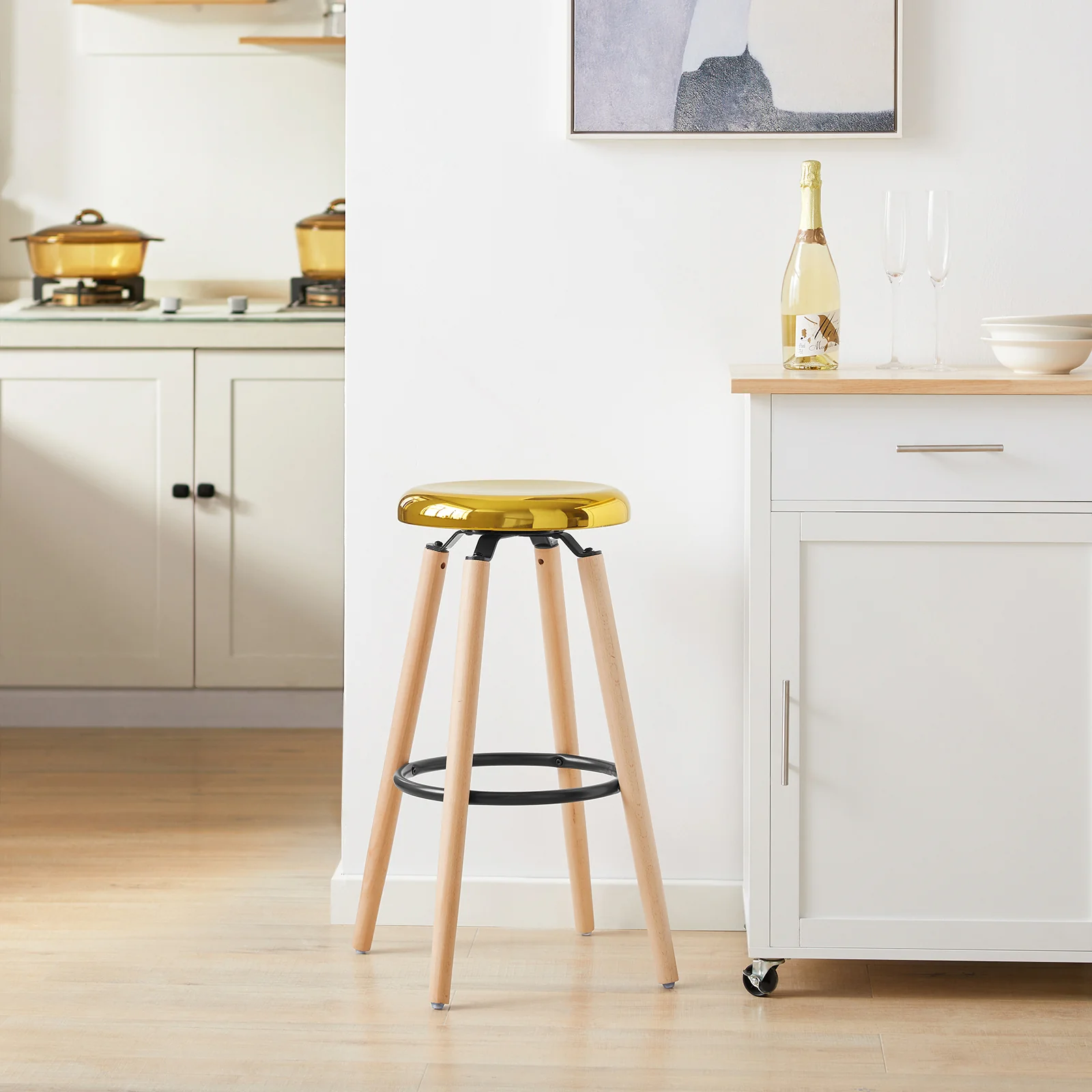SoBuy FST89-G  Taburete de bar con reposapiés - Image 2