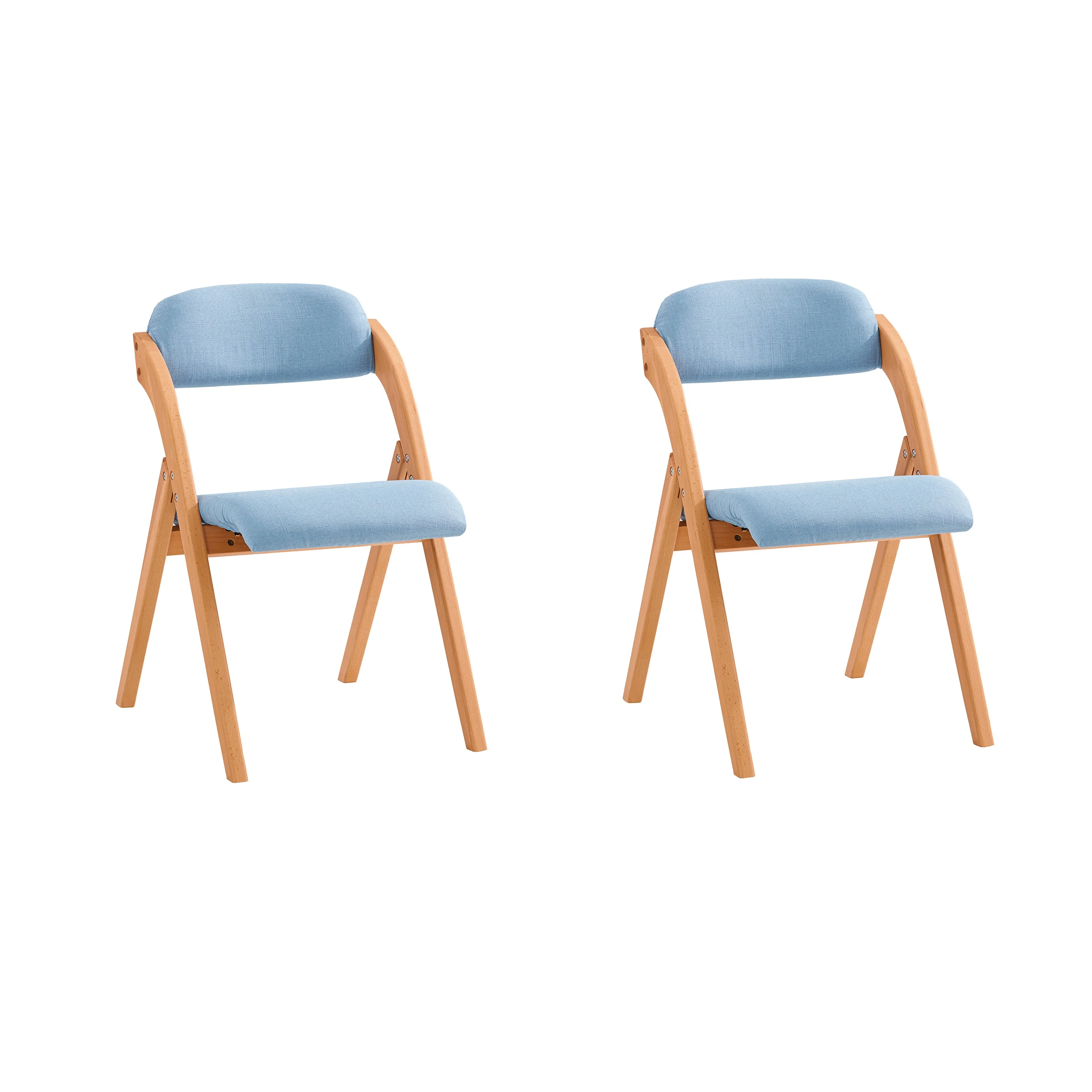 SoBuy FST92-BLx2 Lote de 2 Sillas Plegables de Madera con Asiento y Respaldo