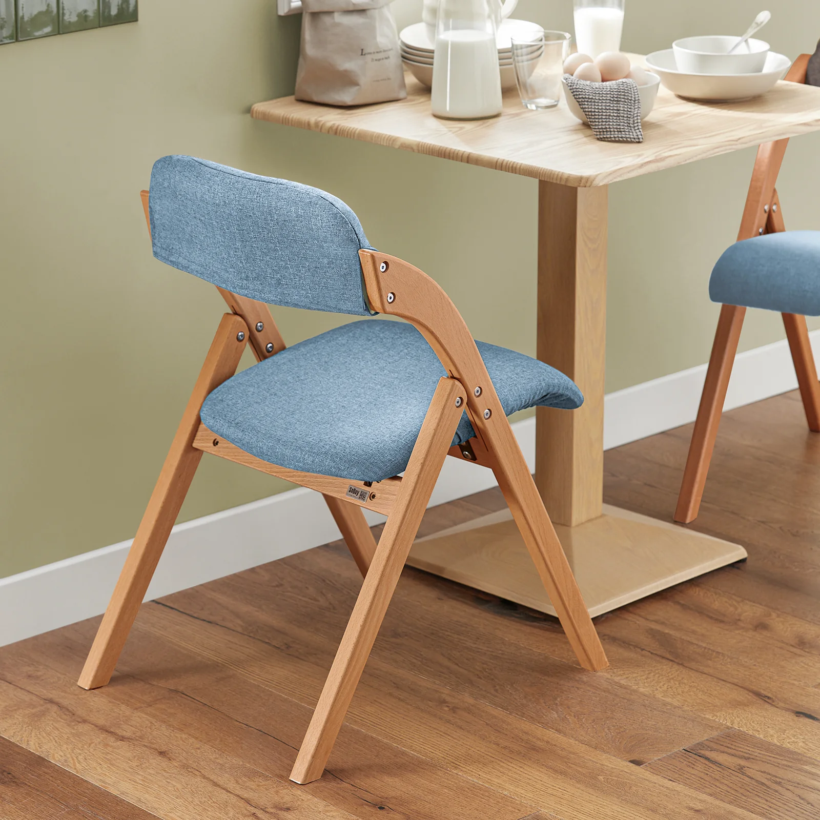 SoBuy FST92-BLx4 Lotre de 4 Sillas Plegables de Madera con Asiento y Respaldo - Image 4