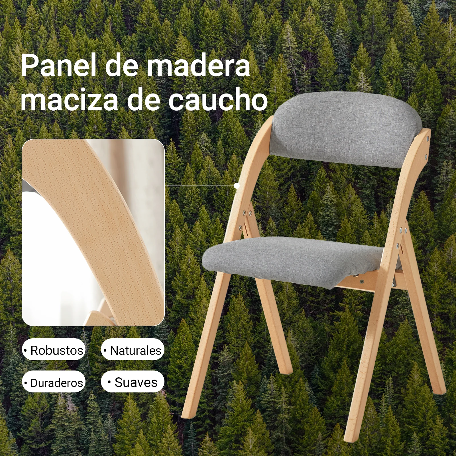 SoBuy FST92-N Silla con Asiento y Respaldo Tapizado Gris - Image 4