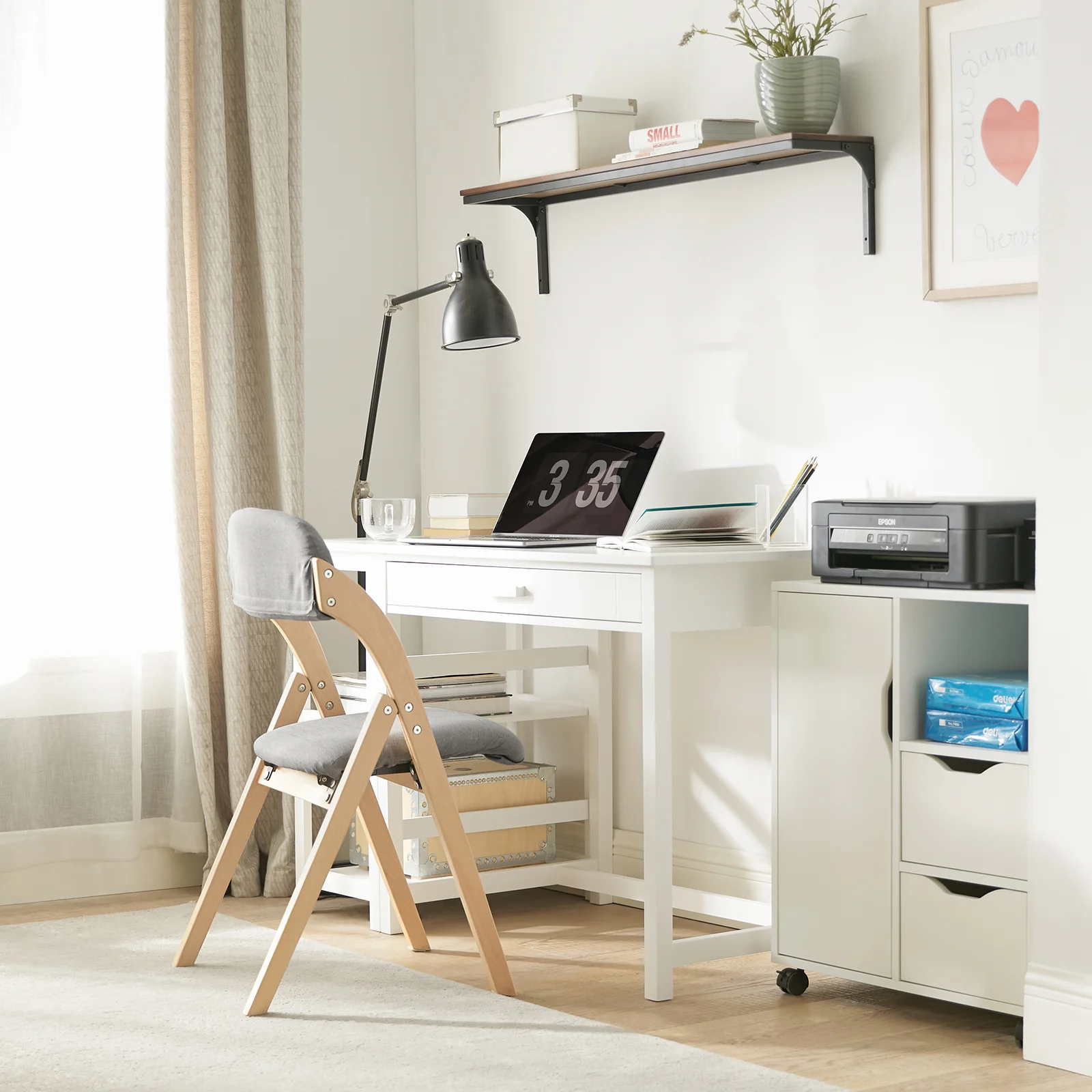 SoBuy FST92-N Silla con Asiento y Respaldo Tapizado Gris - Image 9