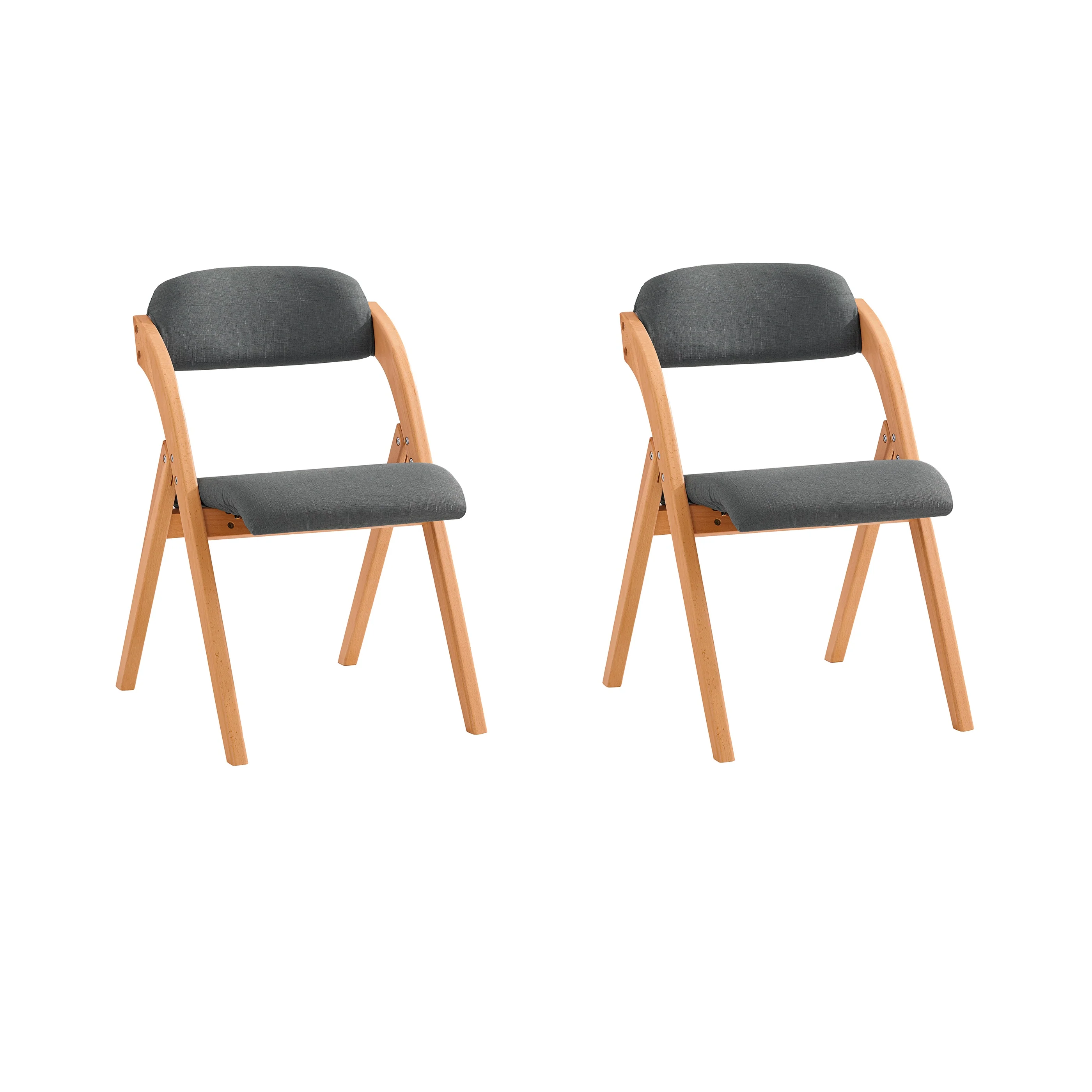 SoBuy FST92-SGx2 Lote de 2 Sillas Plegables con Asiento y Respaldo Gris