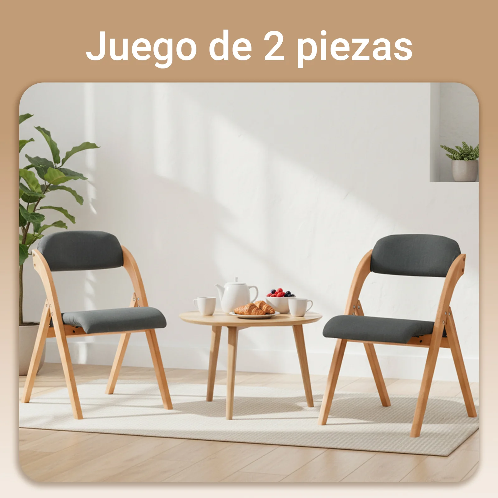 SoBuy FST92-SGx2 Lote de 2 Sillas Plegables con Asiento y Respaldo Gris - Image 5