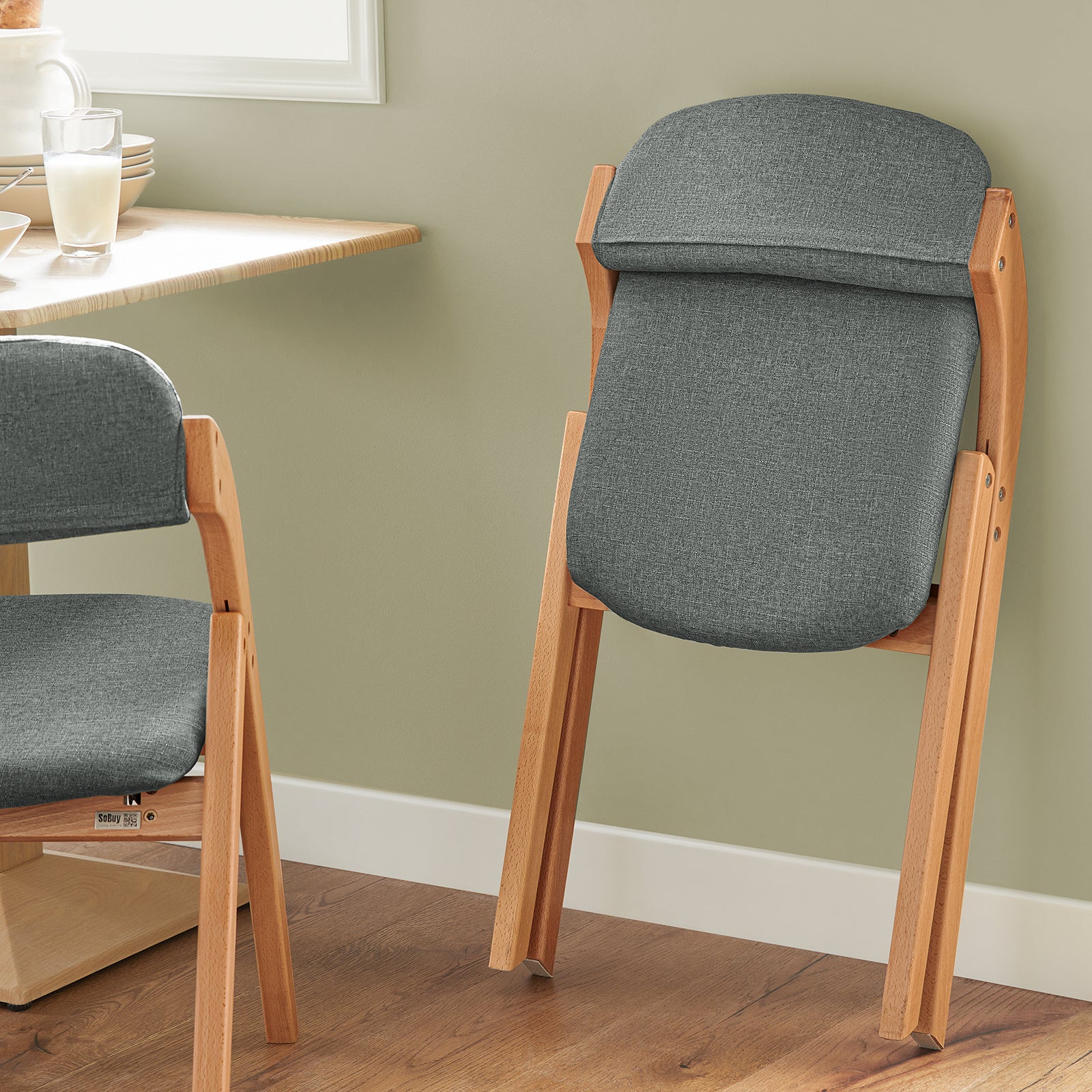 SoBuy FST92-SGx2 Lote de 2 Sillas Plegables con Asiento y Respaldo Gris - Image 9