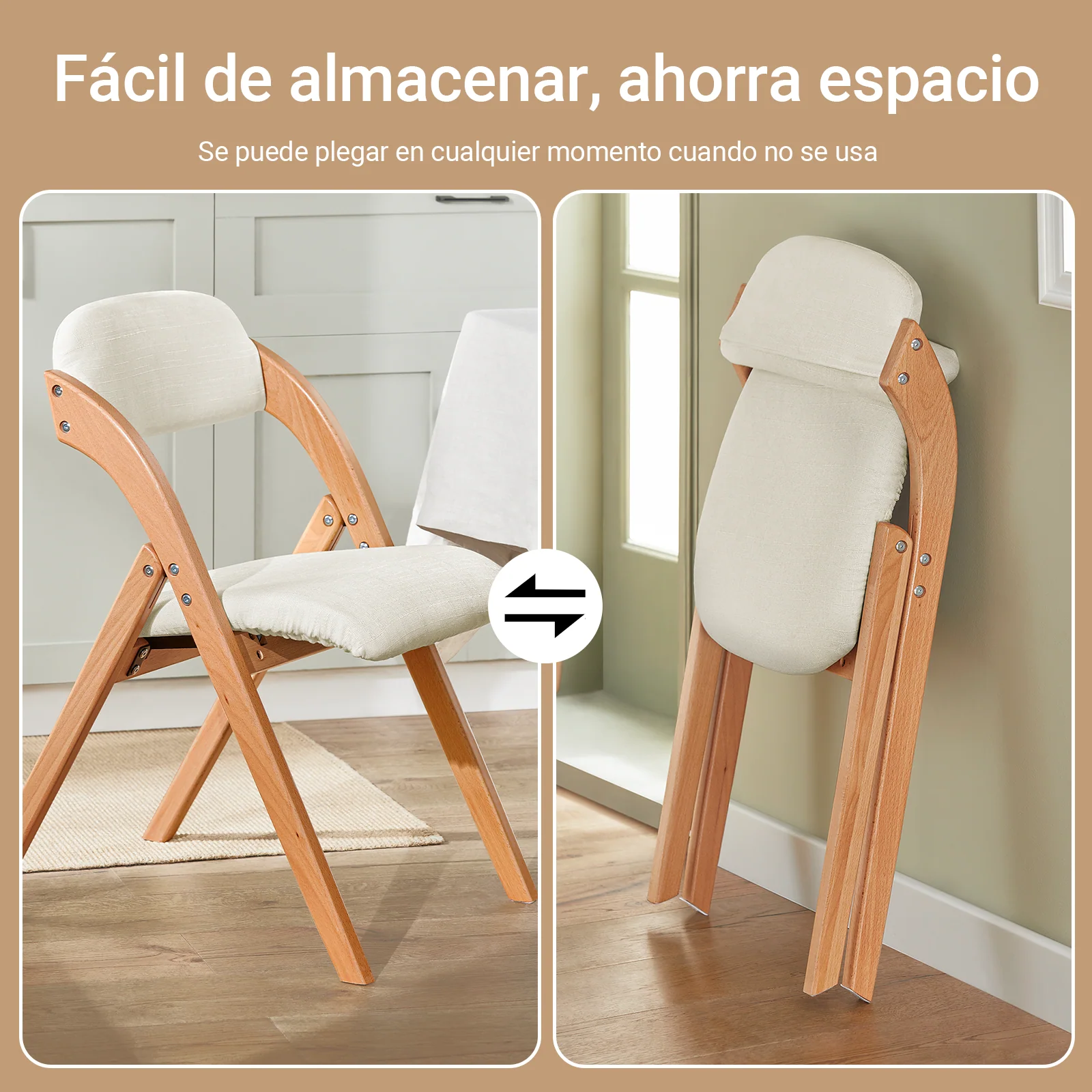 SoBuy FST92-Wx2 Lote de 2 Sillas Plegables Blanco 47x60x77 cm - Image 5
