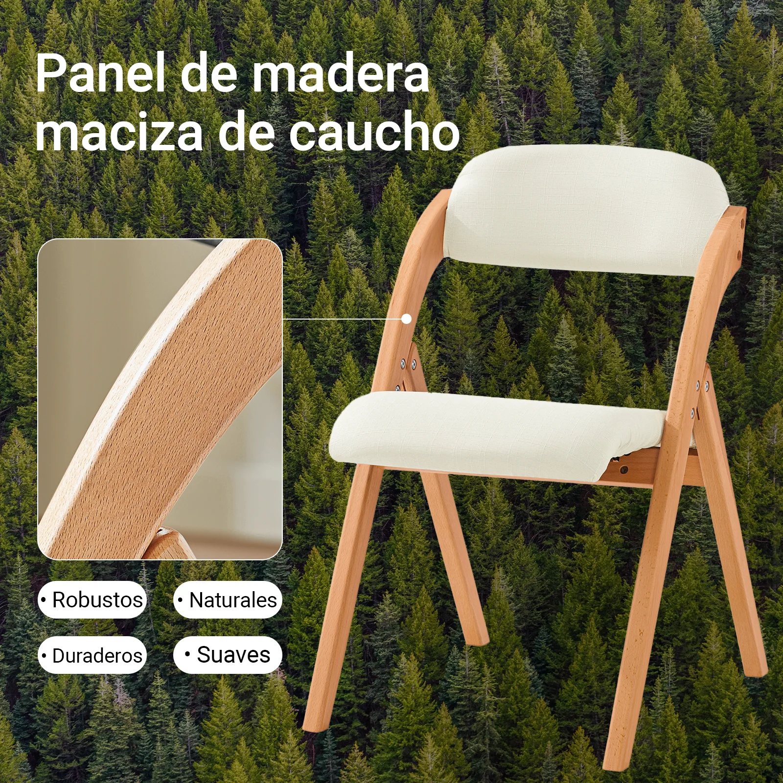 SoBuy FST92-Wx2 Lote de 2 Sillas Plegables Blanco 47x60x77 cm - Image 6