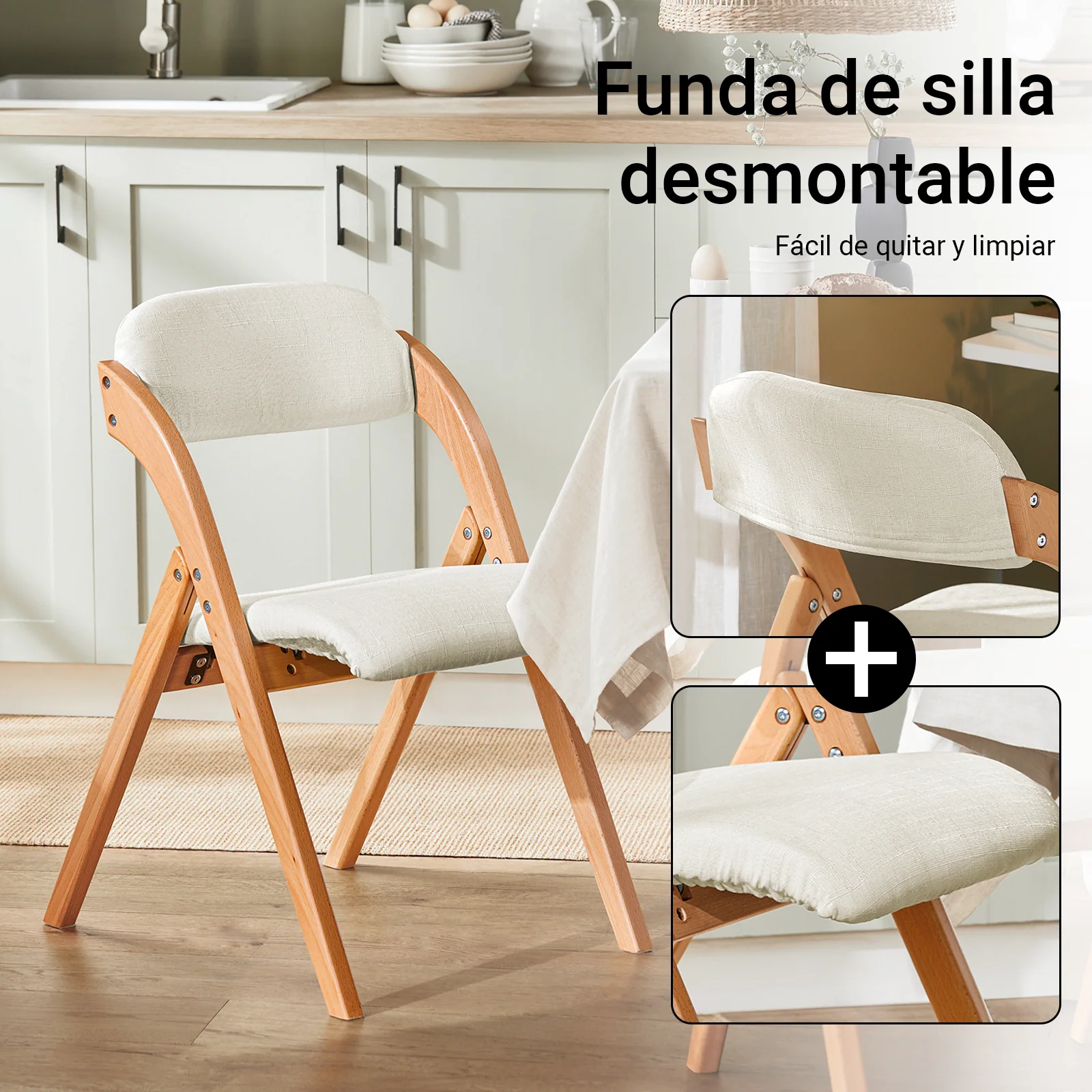 SoBuy FST92-Wx2 Lote de 2 Sillas Plegables Blanco 47x60x77 cm - Image 7