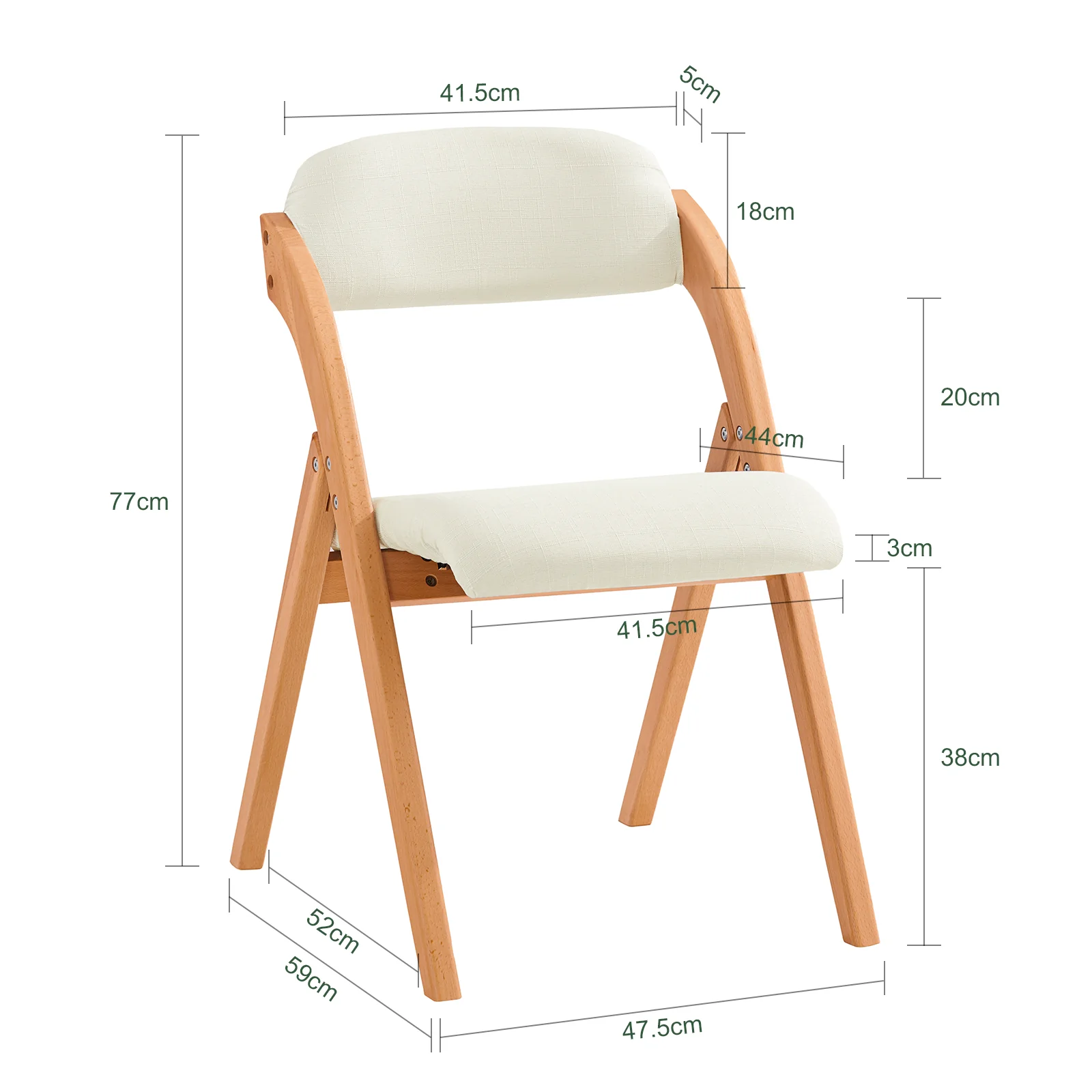 SoBuy FST92-Wx4 Lote de 4 Sillas Plegables 47 x 60 x 77 cm - Image 3