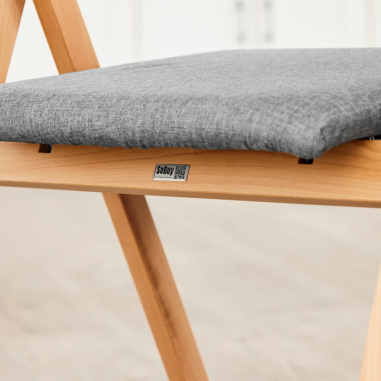 SoBuy FST98-HG Silla de Madera con Cojín para Comedor Plegable y Montada Gris - Image 10