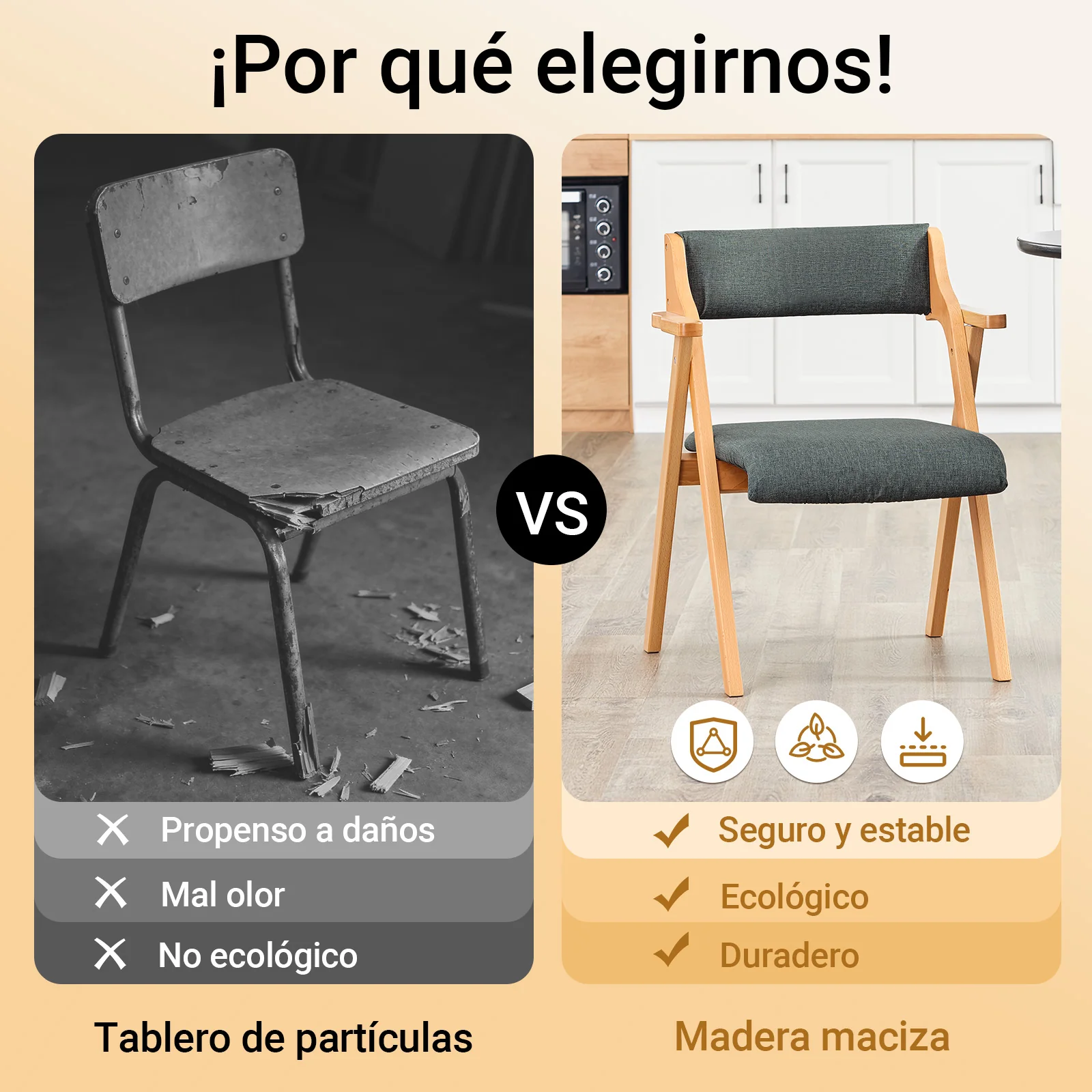 SoBuy FST98-SG Silla de Madera con Cojín para Comedor Plegable y Montada Gris Oscuro - Image 6