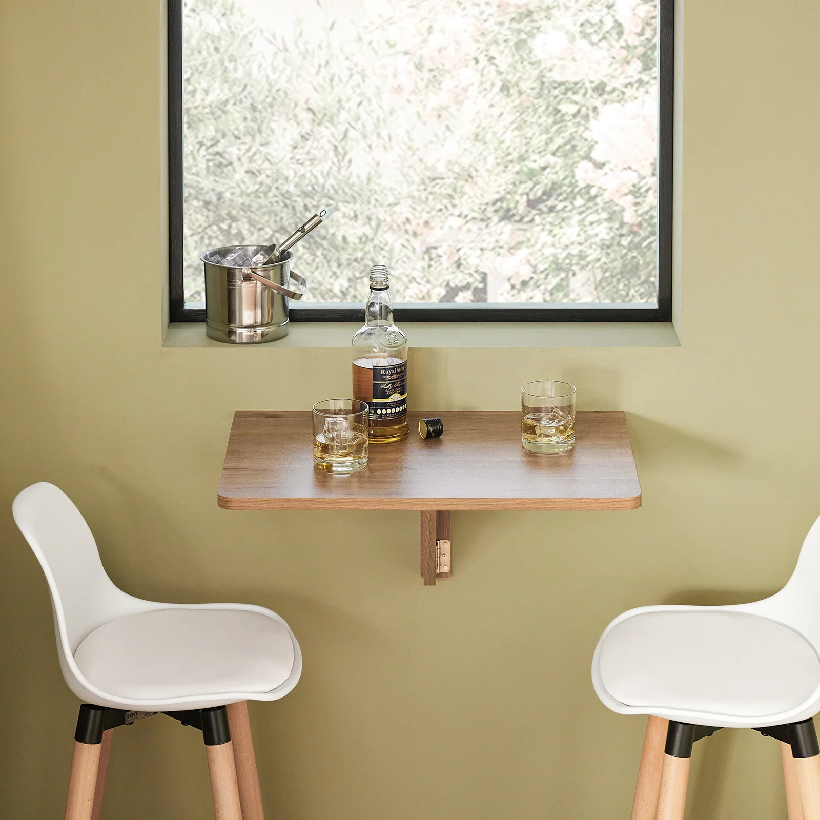 SoBuy FWT03-PF Mesa Plegable de Pared para comedor, dormitorio, escritorio 60 x 40 cm Marrón - Image 5