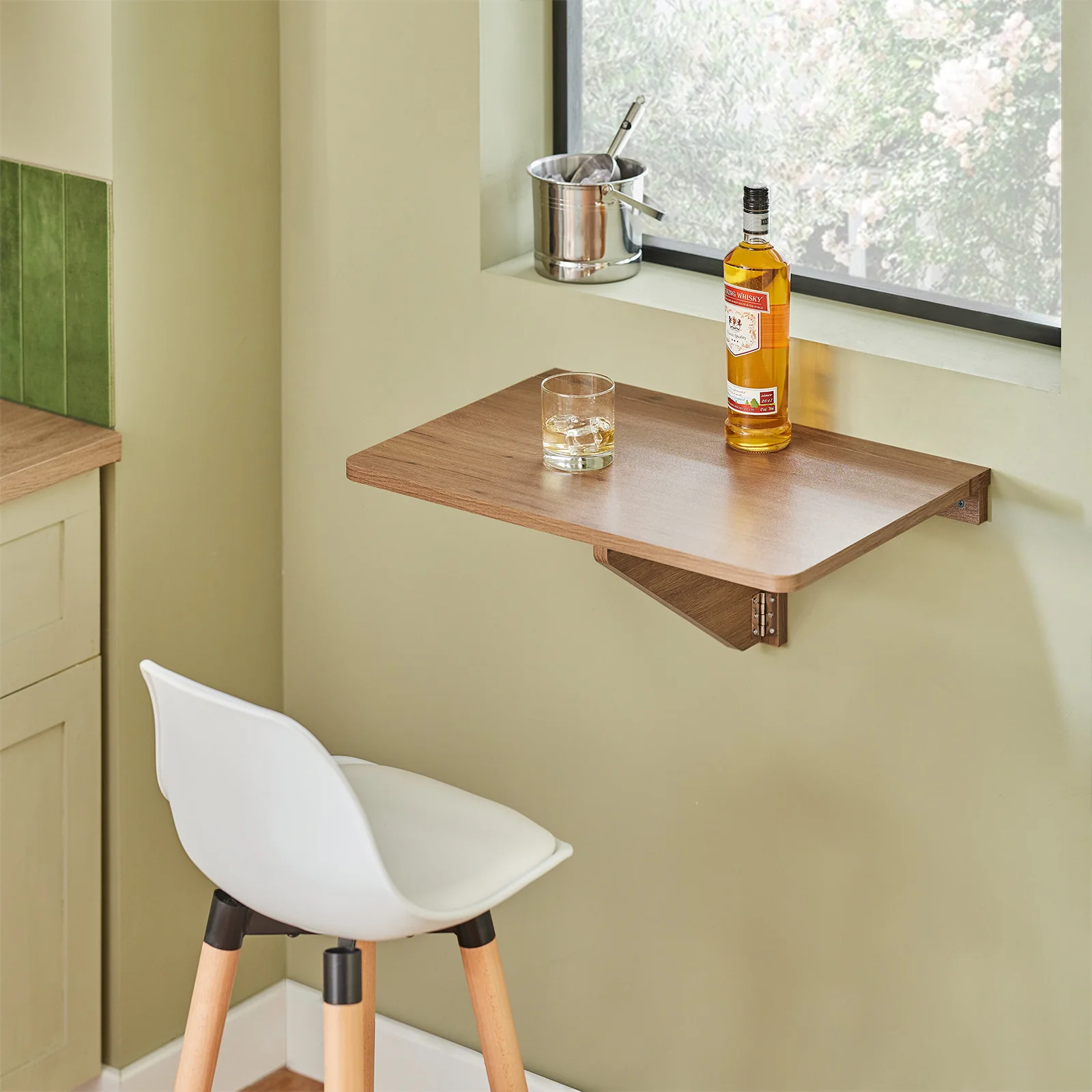 SoBuy FWT03-PF Mesa Plegable de Pared para comedor, dormitorio, escritorio 60 x 40 cm Marrón - Image 6