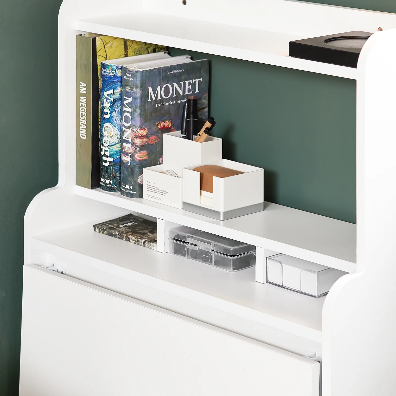 SoBuy FWT105-II-W Mesa Escritorio Plegable con 1 carro 64x62x98cm - Image 7