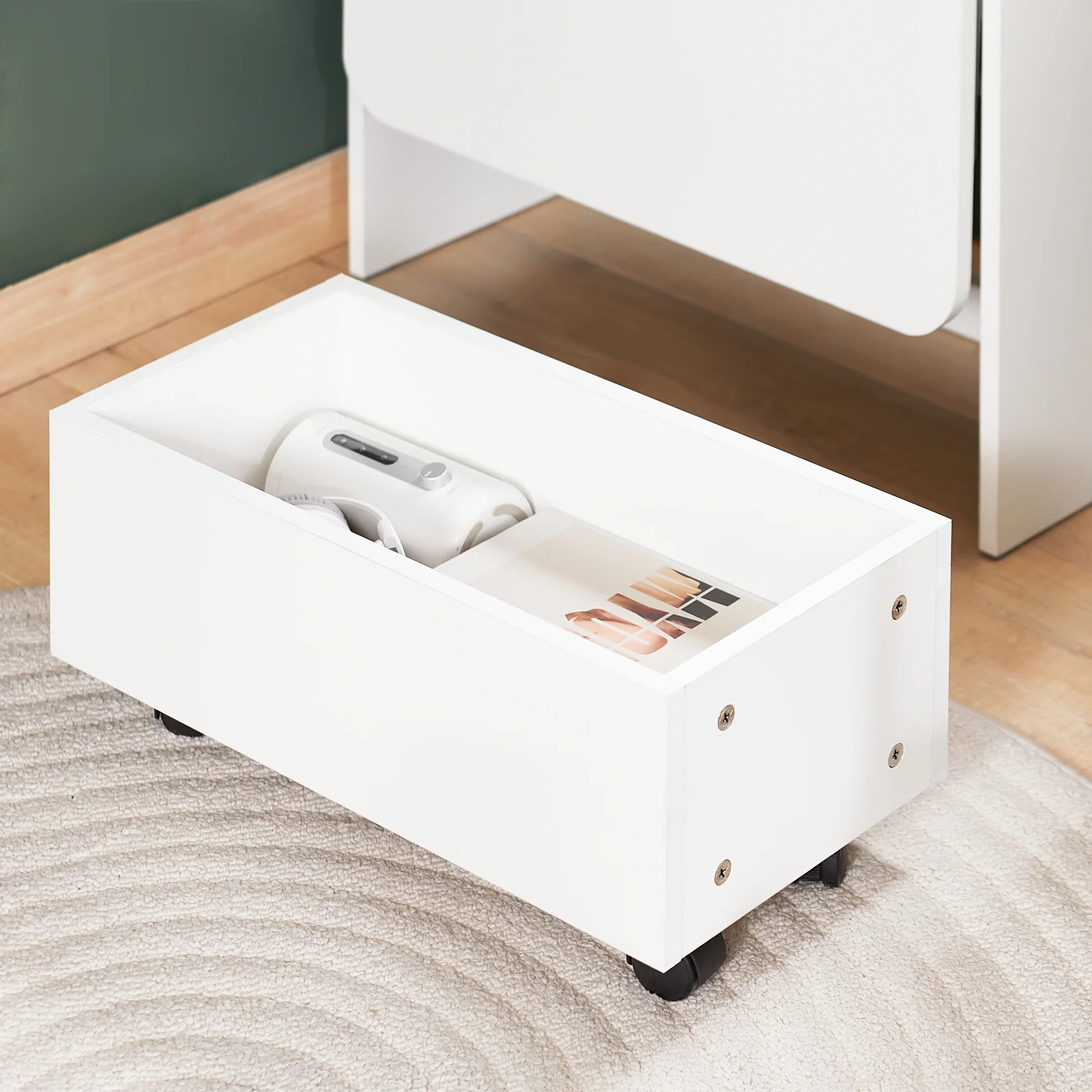 SoBuy FWT105-II-W Mesa Escritorio Plegable con 1 carro 64x62x98cm - Image 9