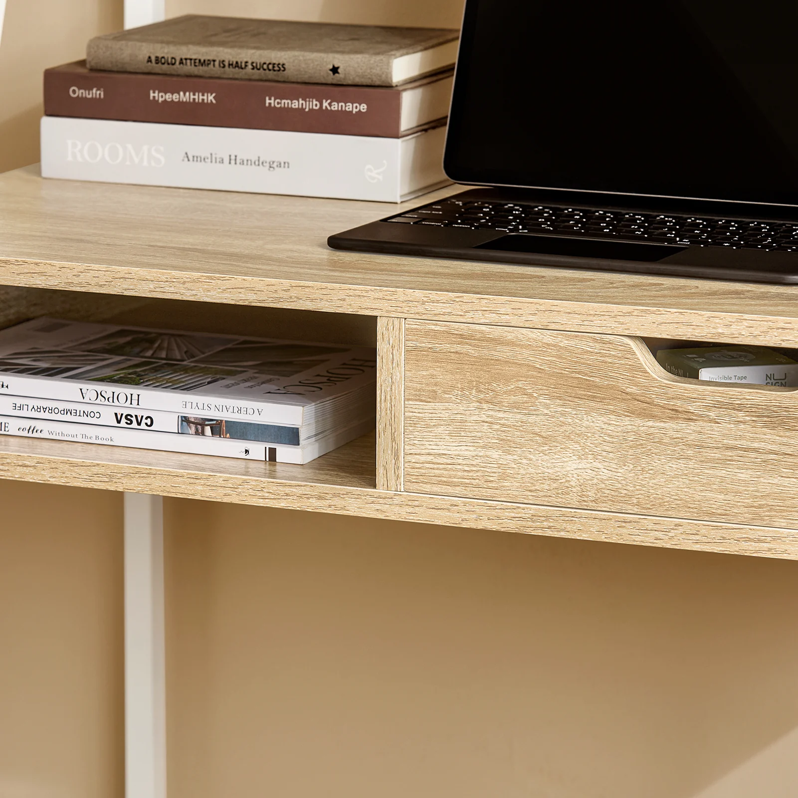 SoBuy FWT63-N Mesa de Escritorio con 2 cajones y 1 Estante - Image 8