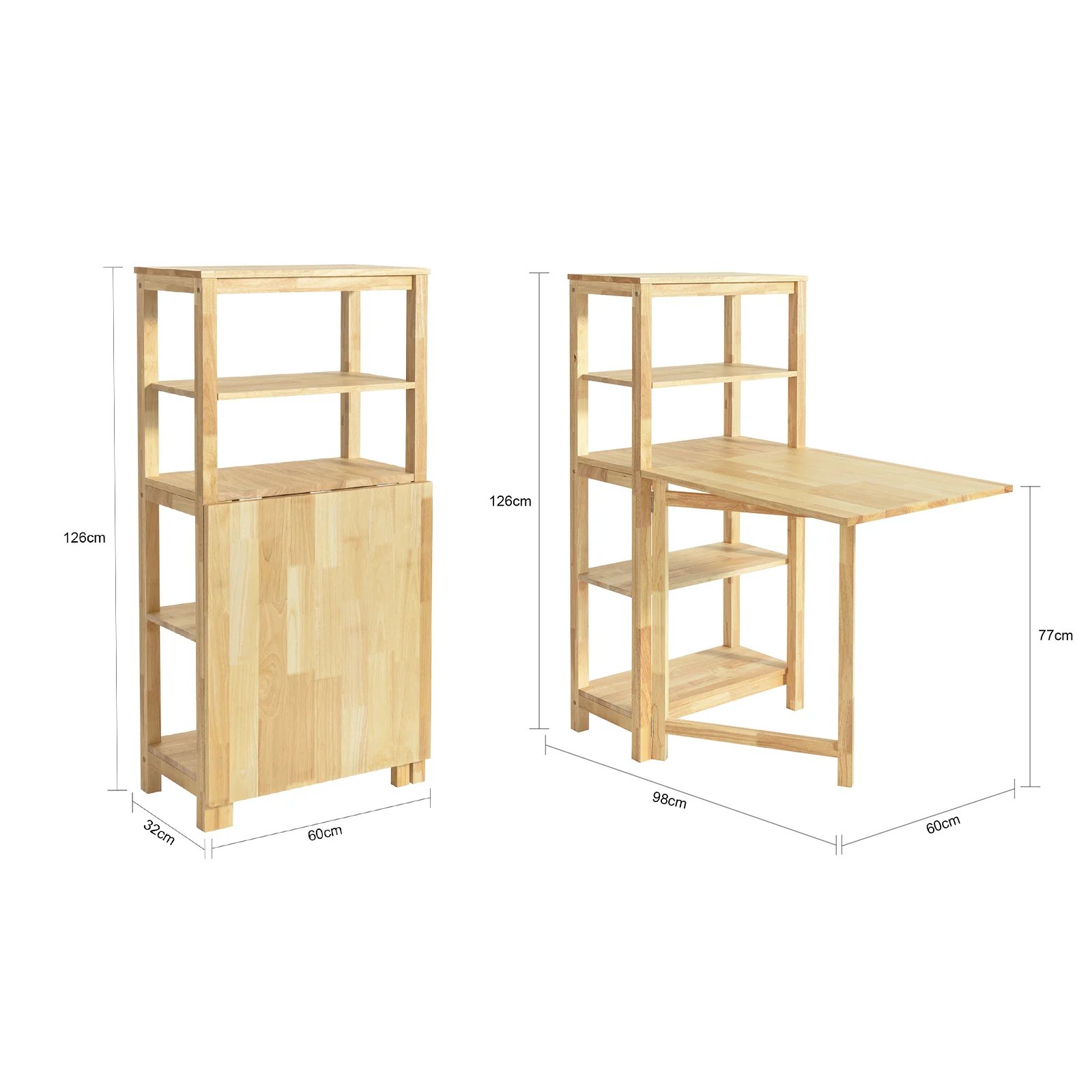 SoBuy FWT70-N Mesa de Comedor Plegable con 5 Estantes - Image 3