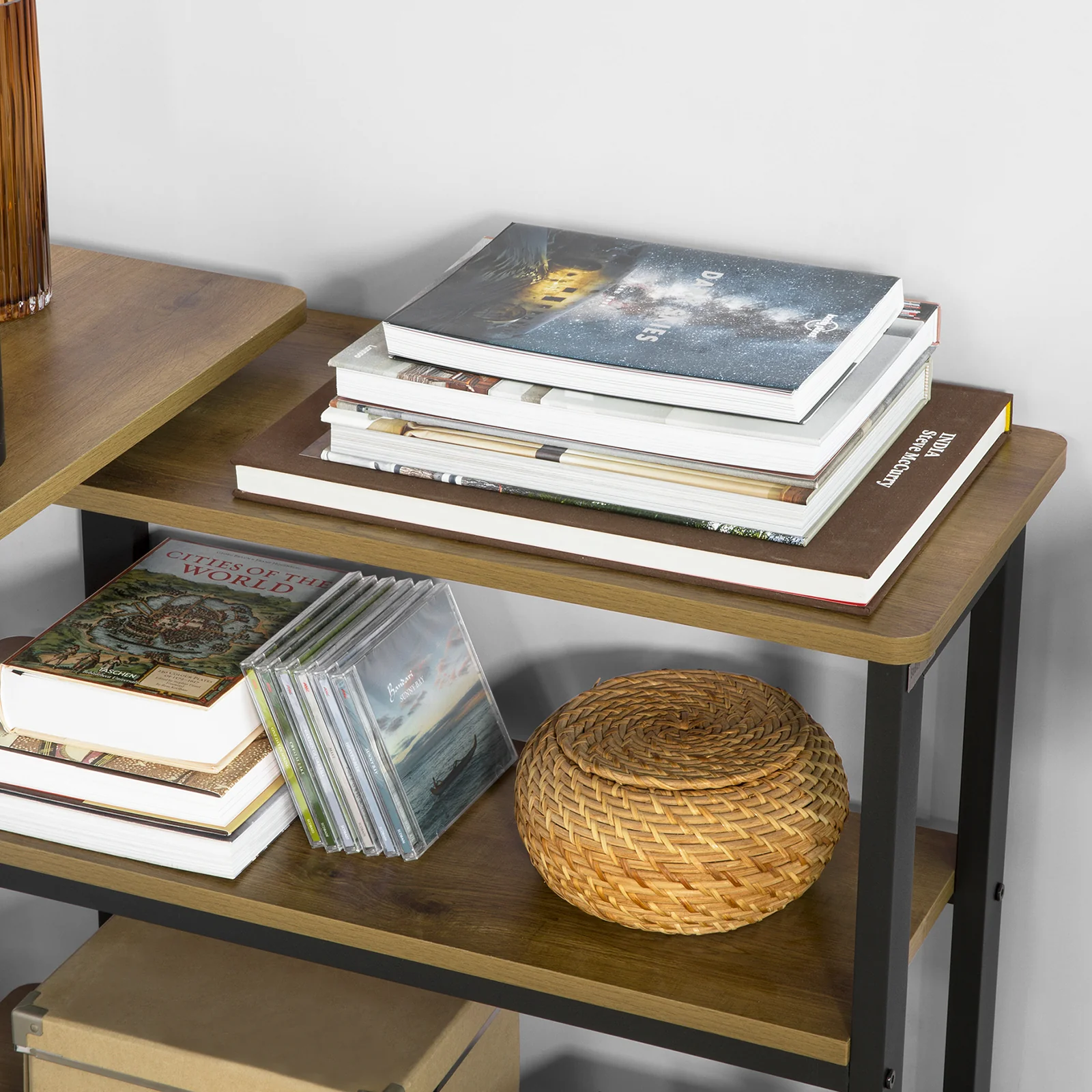 SoBuy FWT83-PF Mesa auxiliar con ruedas y 2 estante Forma de 133x69x30 cm - Image 10