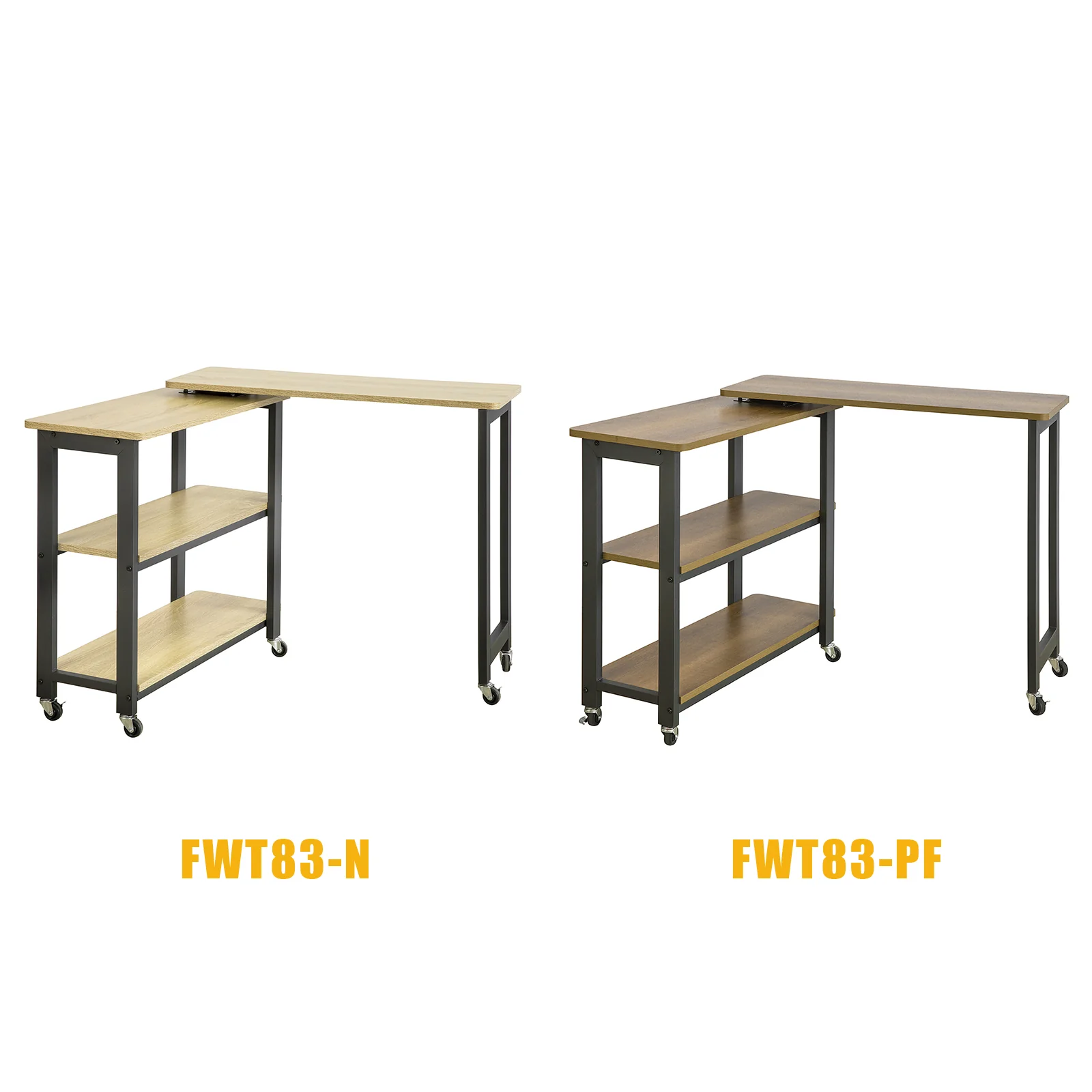 SoBuy FWT83-PF Mesa auxiliar con ruedas y 2 estante Forma de 133x69x30 cm - Image 6