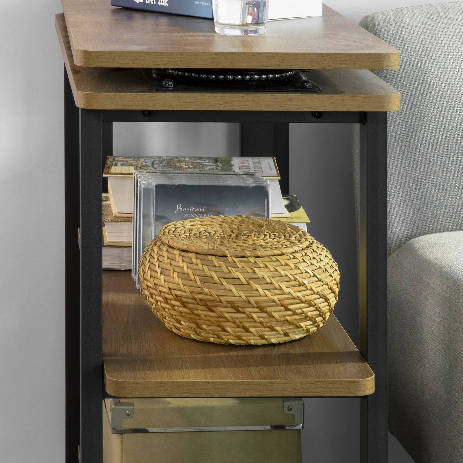 SoBuy FWT83-PF Mesa auxiliar con ruedas y 2 estante Forma de 133x69x30 cm - Image 9