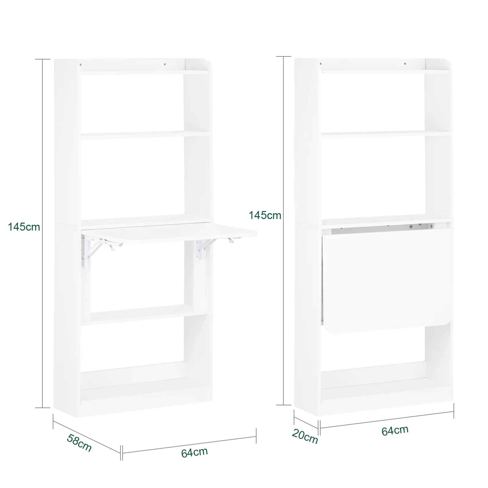 SoBuy FWT92-H-W Mesa Escritorio de Trabajo plegable Blanco - Image 3