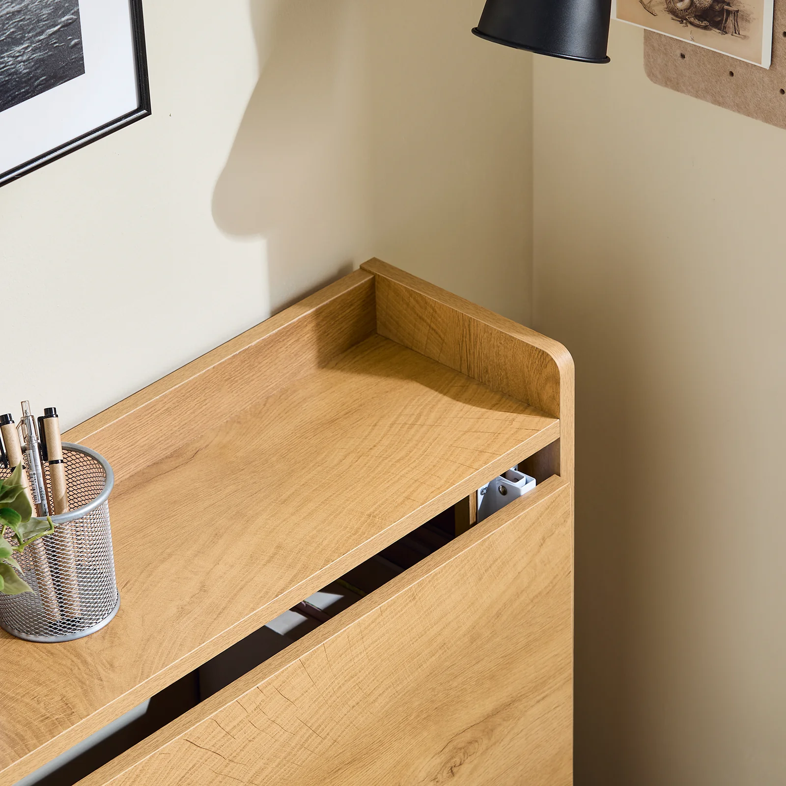 SoBuy FWT92-N Mesa de Escritorio con Estantes Natural - Image 8