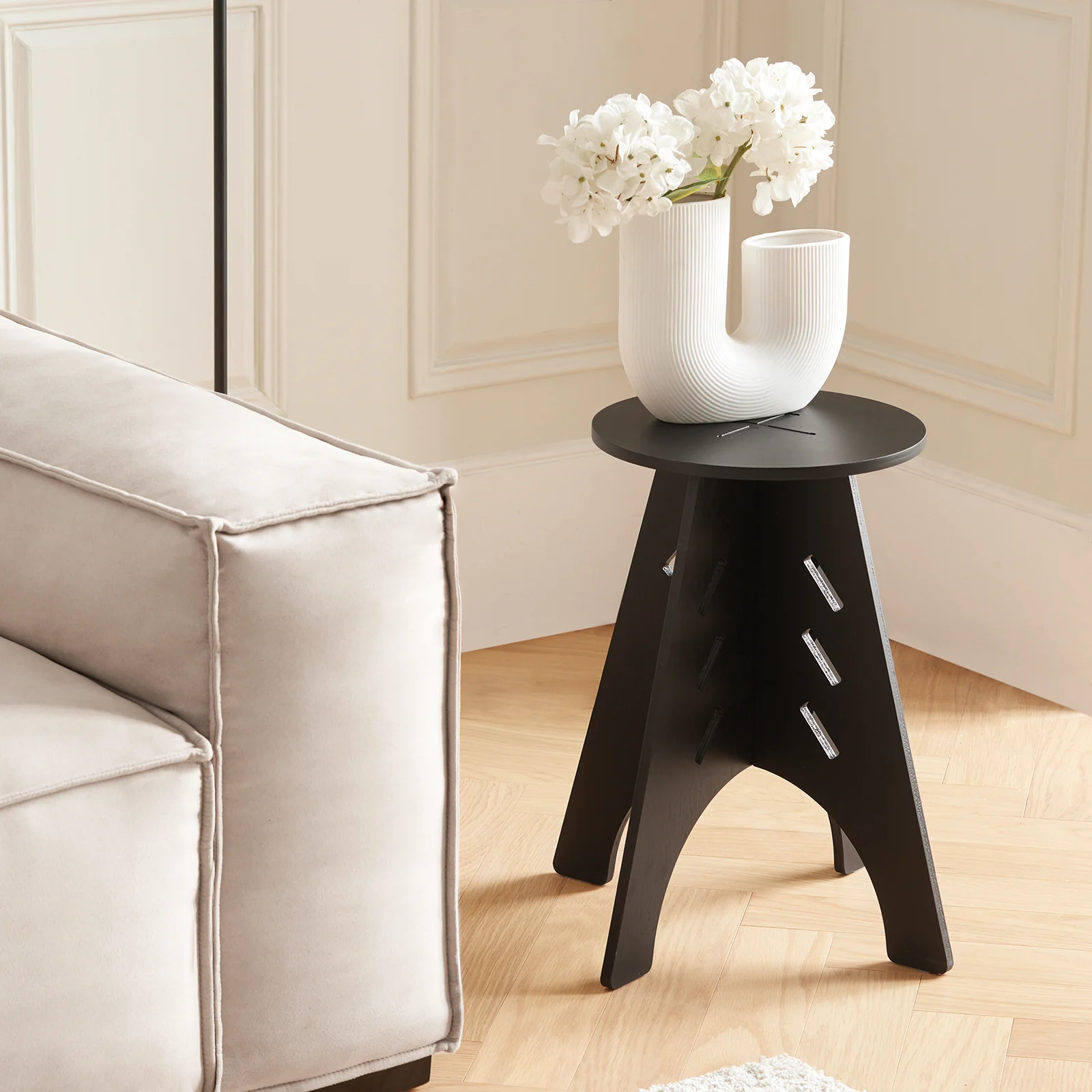 SoBuy HFBT01-K-SCH Mesa Auxiliar con Juntas de Espiga Negro - Image 5