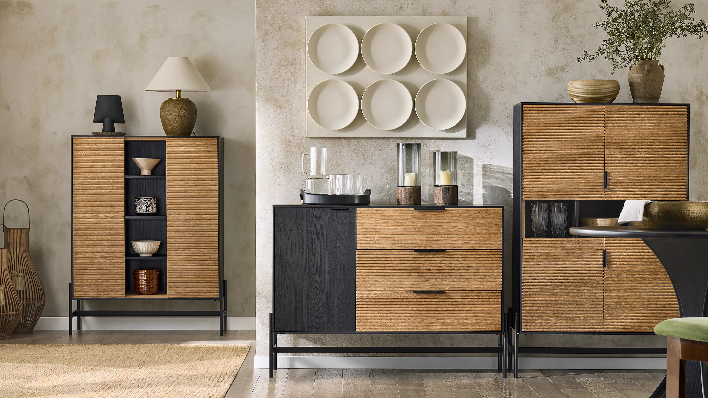 SoBuy HFSB02-SCH Aparador de Cocina Recibidor Buffet con 1 Puerta y 3 Cajones - Image 4