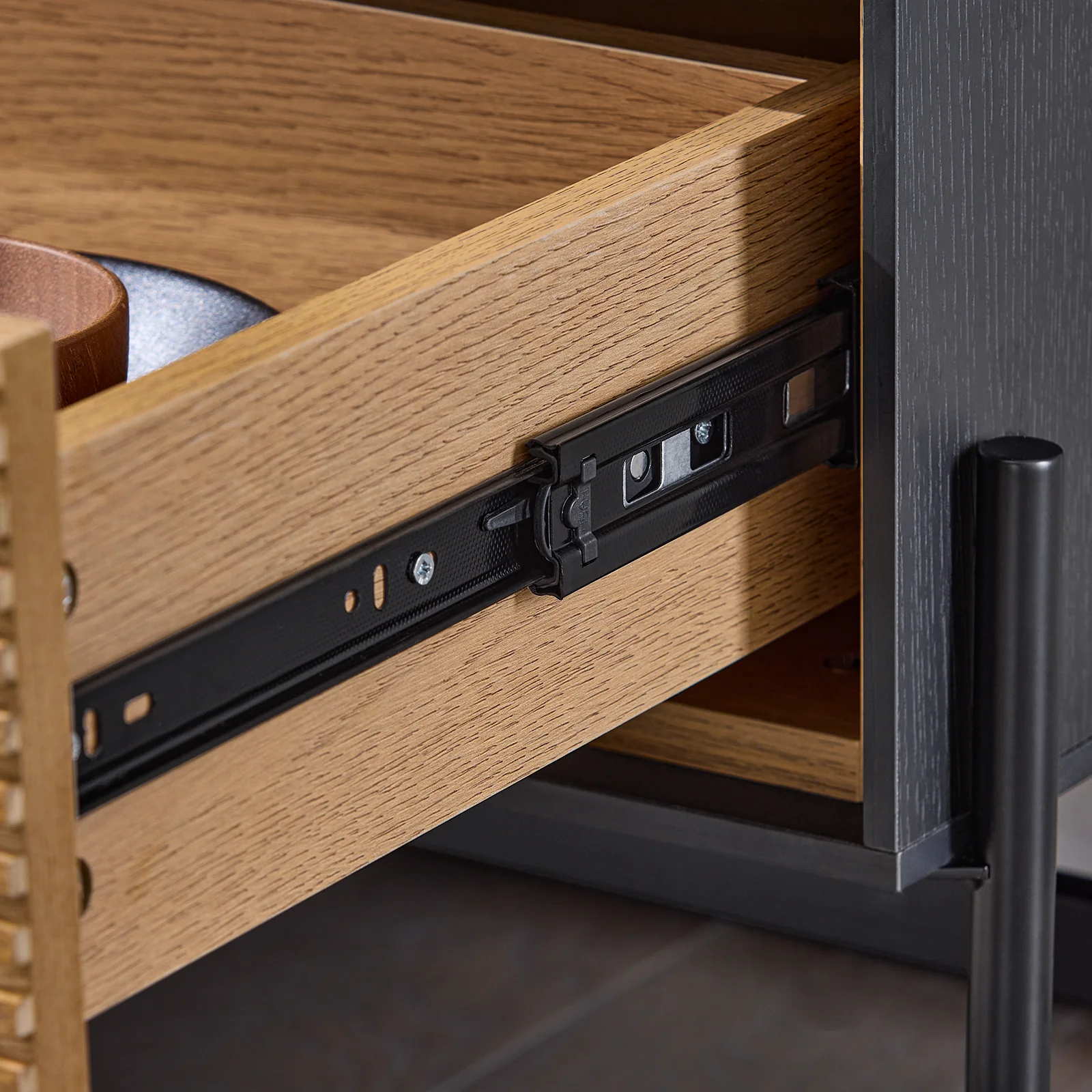 SoBuy HFSB02-SCH Aparador de Cocina Recibidor Buffet con 1 Puerta y 3 Cajones - Image 7