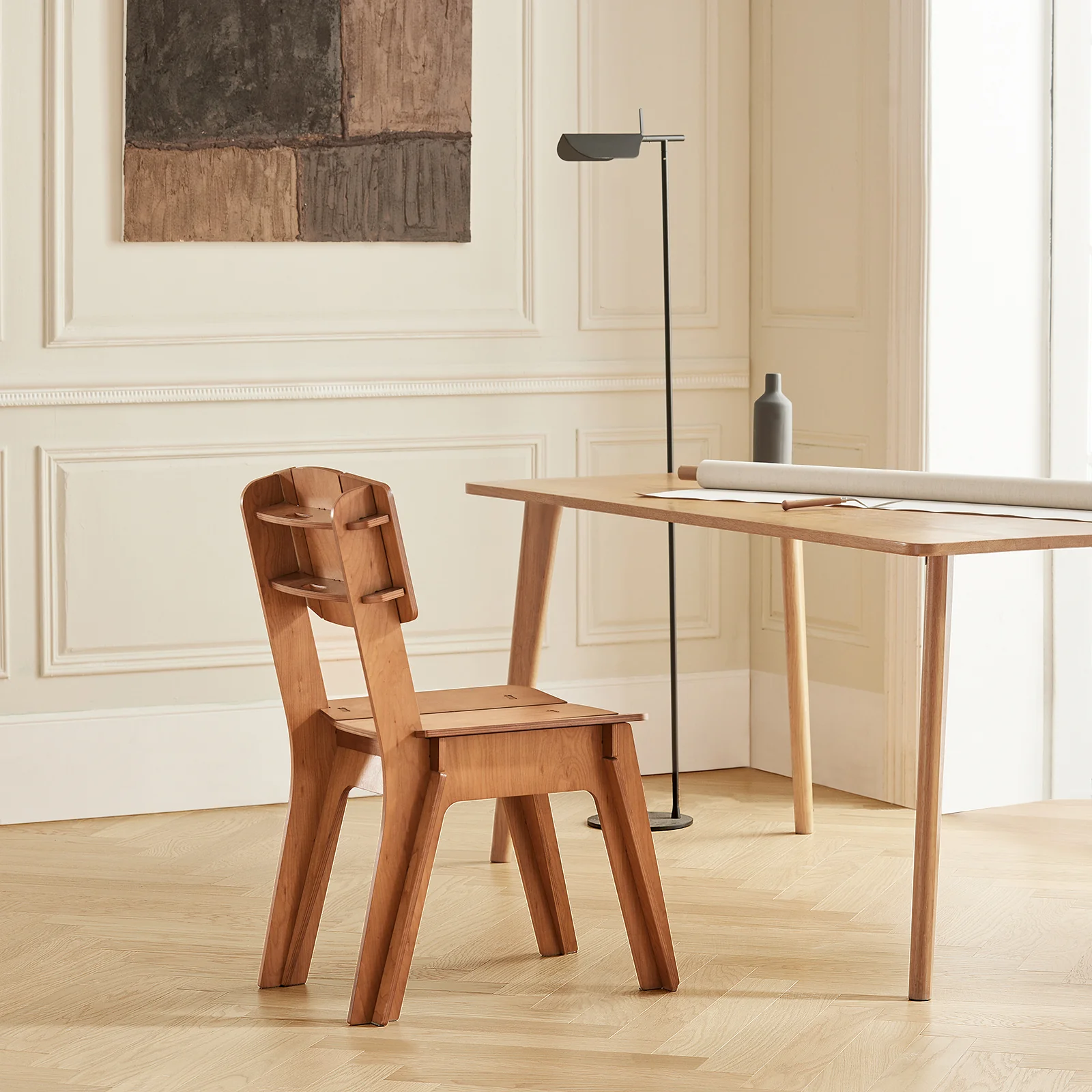 SoBuy HFST01-BR Silla de Comedor con Respaldo con Juntas de Espiga Marrón - Image 5