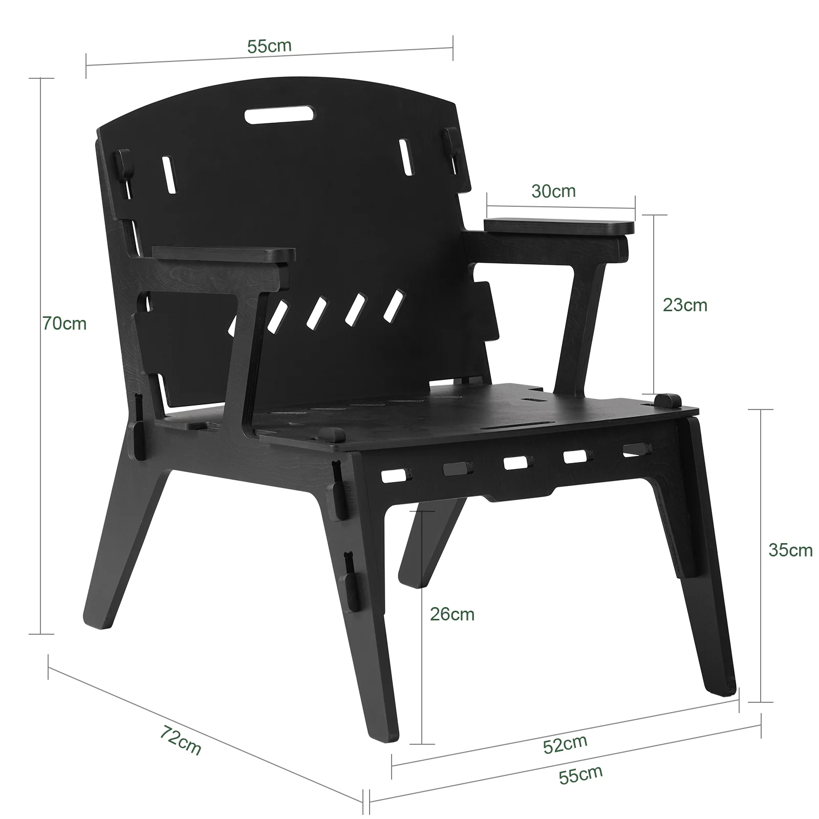 SoBuy HFST02-SCH Sillón Mecedora Silla de Comedor con Respaldo Negro - Image 3