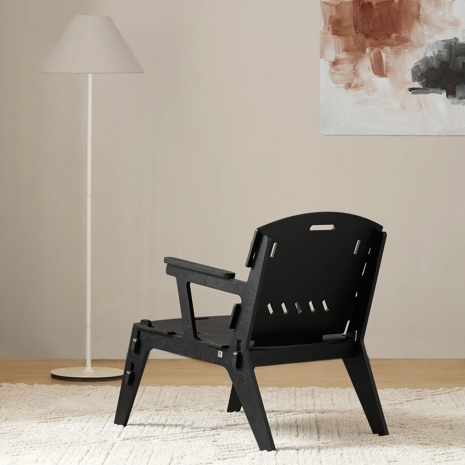 SoBuy HFST02-SCH Sillón Mecedora Silla de Comedor con Respaldo Negro - Image 5
