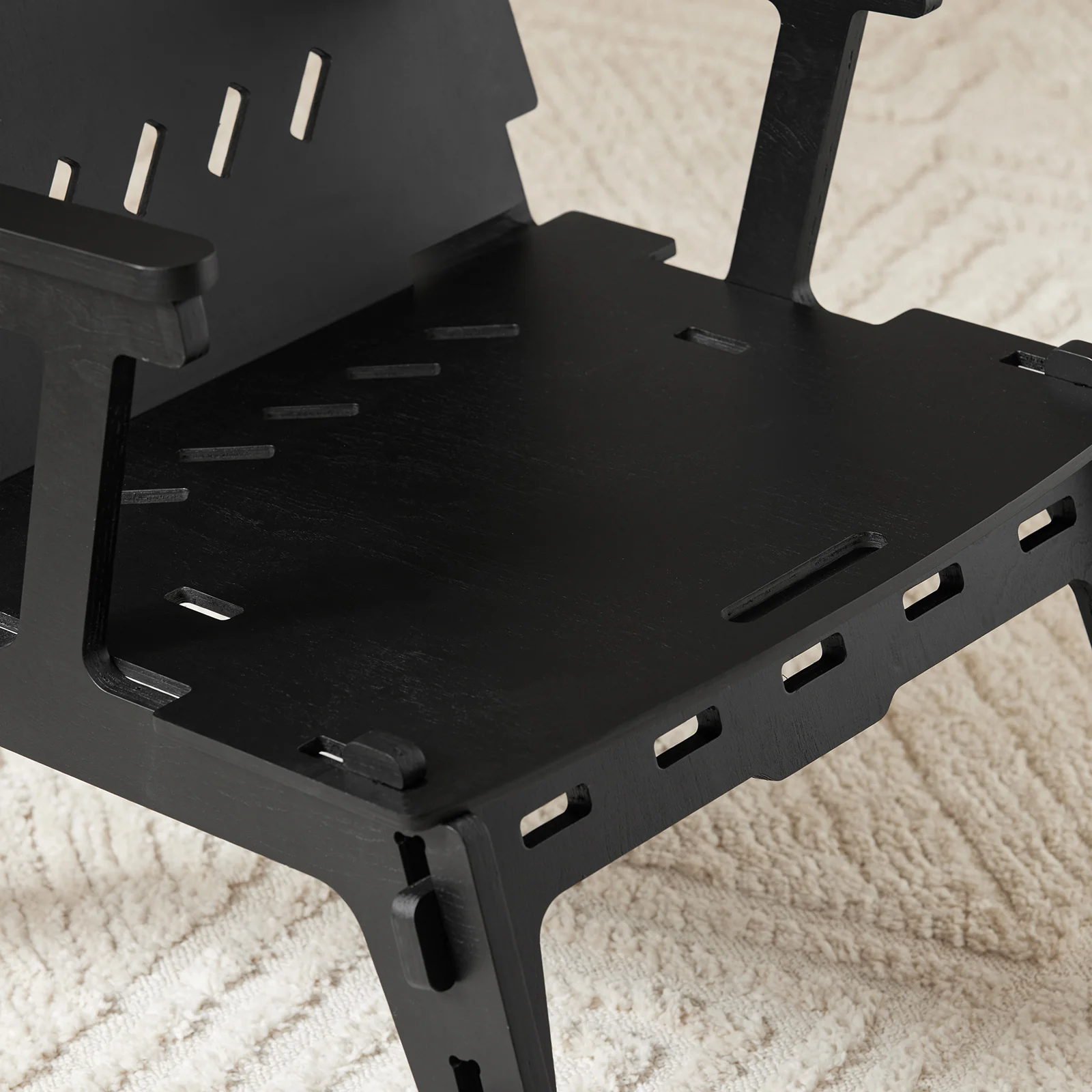 SoBuy HFST02-SCH Sillón Mecedora Silla de Comedor con Respaldo Negro - Image 9