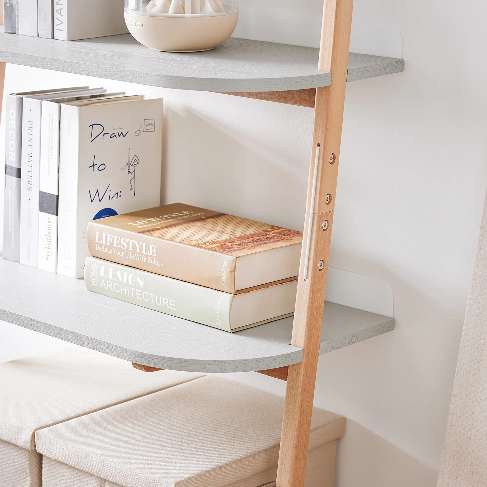 SoBuy HSTR02-HG Estantería de Escalera de 4 Niveles Gris 65 x 39 x 169 cm - Image 9