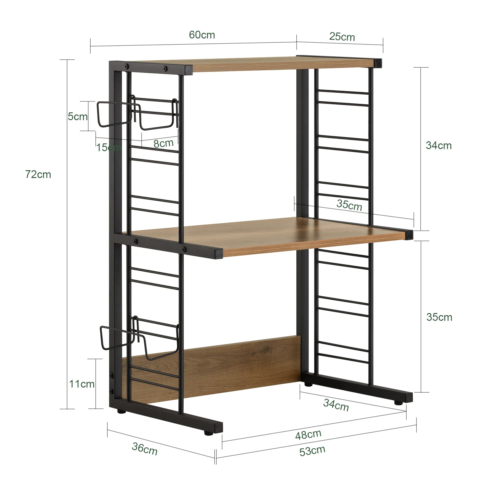 SoBuy KCR08-PF Estante Ajustable de 2 Niveles - Image 3