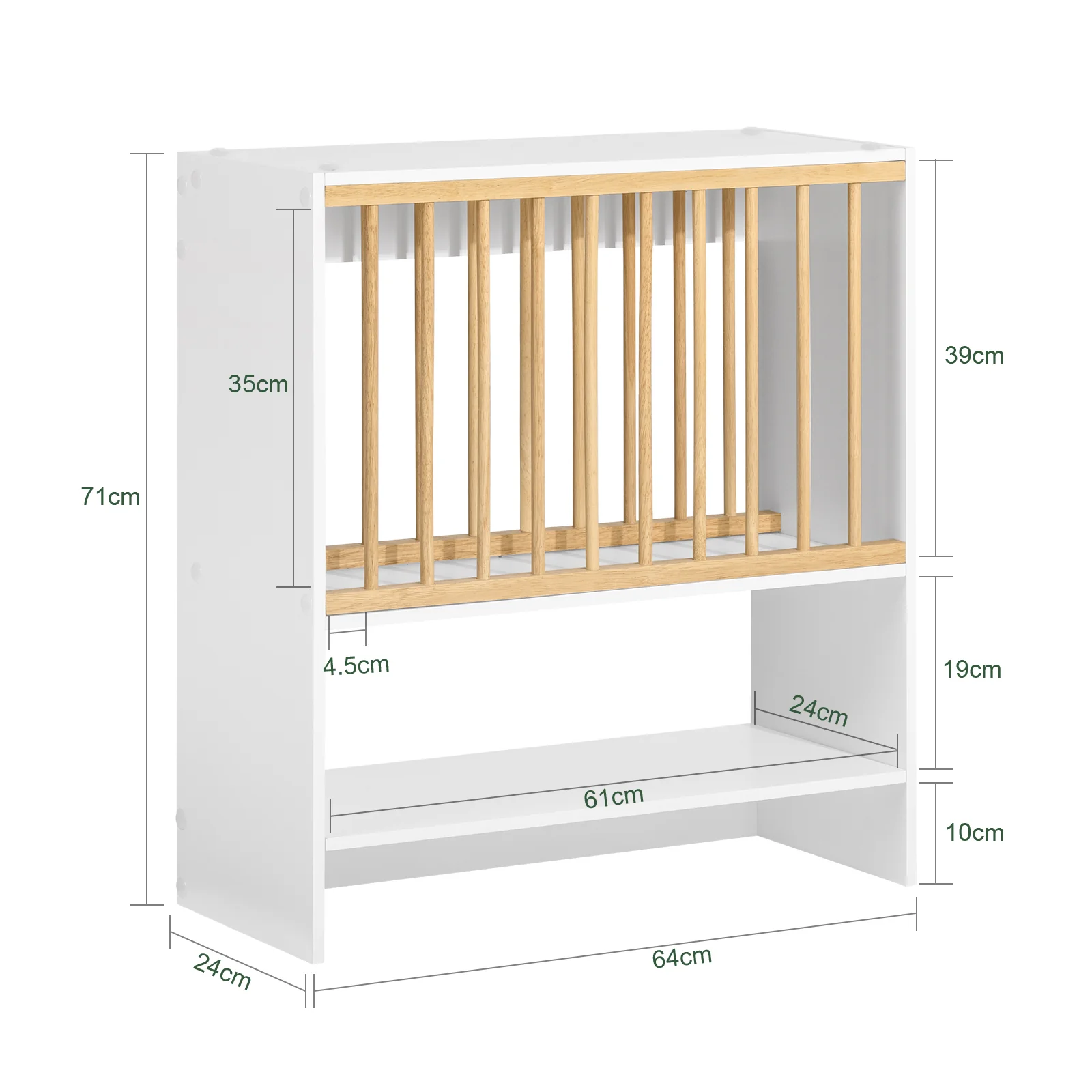 SoBuy KCR09-W Estante de Pared con 1 Estante Adicional y 7 Ganchos - Image 3