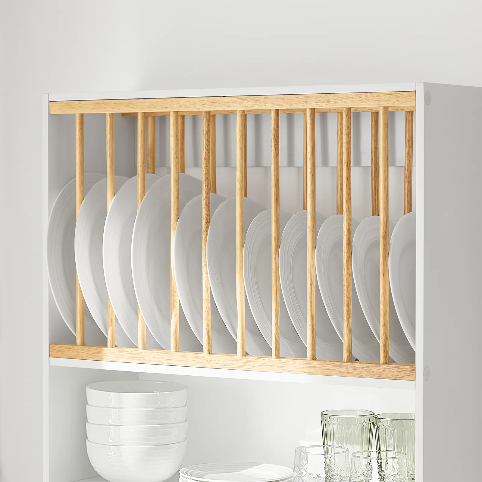 SoBuy KCR09-W Estante de Pared con 1 Estante Adicional y 7 Ganchos - Image 5