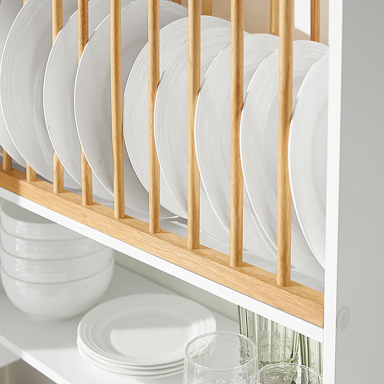 SoBuy KCR09-W Estante de Pared con 1 Estante Adicional y 7 Ganchos - Image 8
