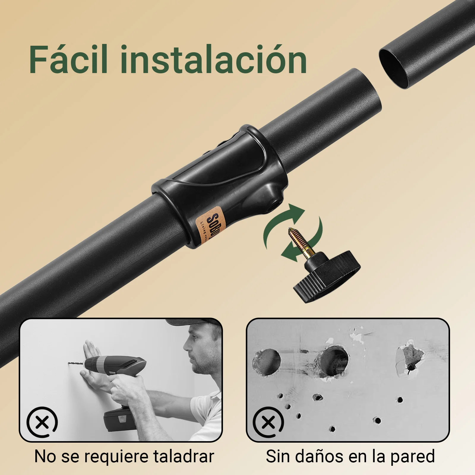 SoBuy KLS03-II-SCH Perchero de Ropa con 4 Barras Negro - Image 8