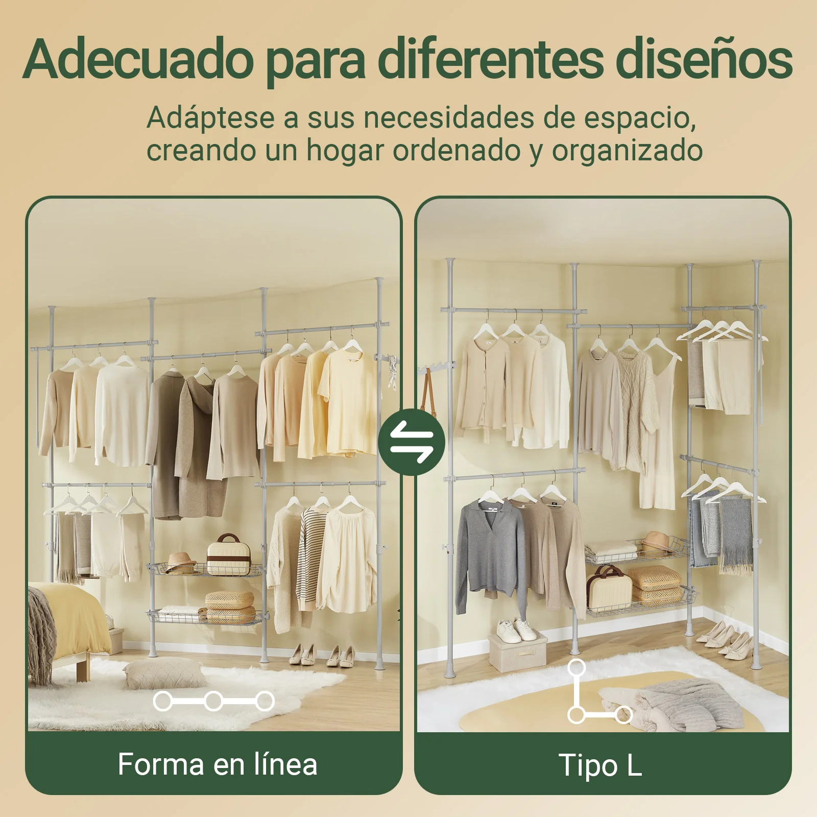 SoBuy KLS04-II-HG Perchero de Ropa Telescópico Altura Ajustable Gris 209-311 x 200-295 cm - Image 5