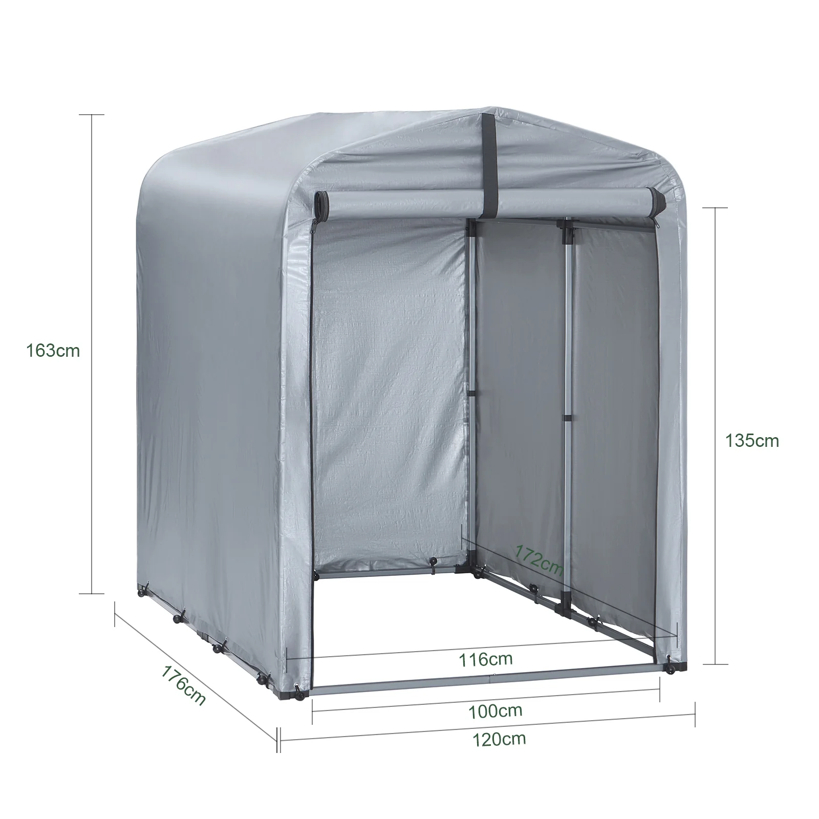 SoBuy KLS11-K Garaje para bicicletas 1,20x1,76x1,63 m Gris - Image 4