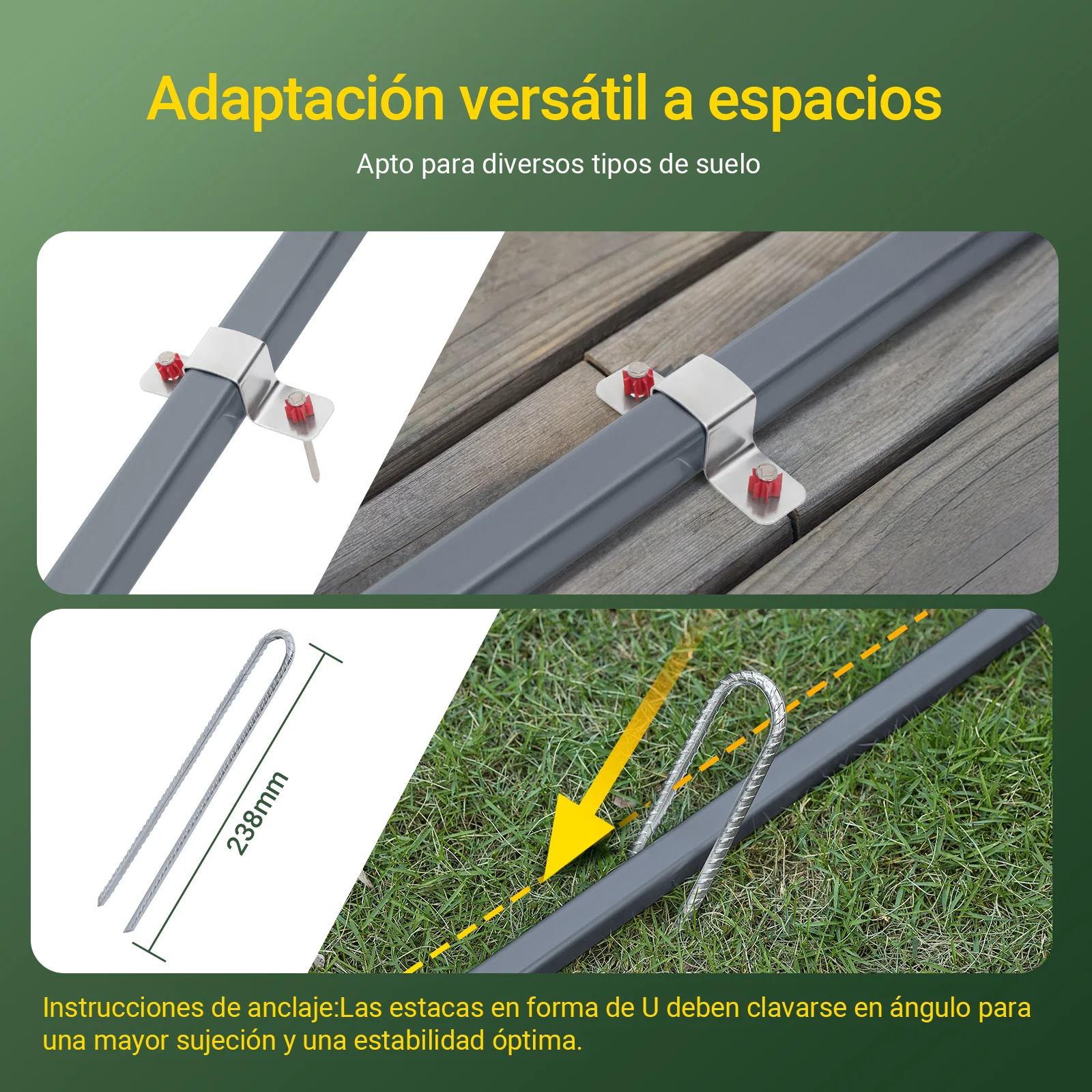 SoBuy KLS11-K Garaje para bicicletas 1,20x1,76x1,63 m Gris - Image 7