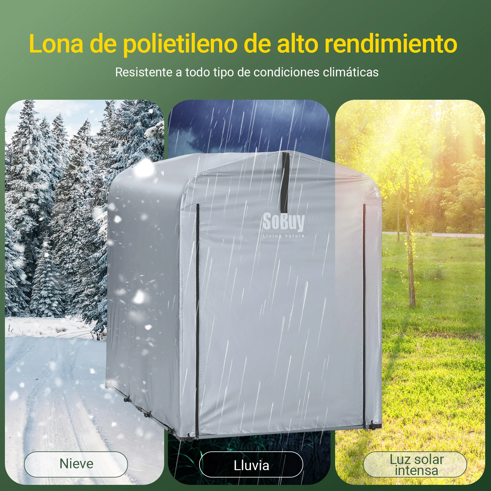 SoBuy KLS11-K Garaje para bicicletas 1,20x1,76x1,63 m Gris - Image 8