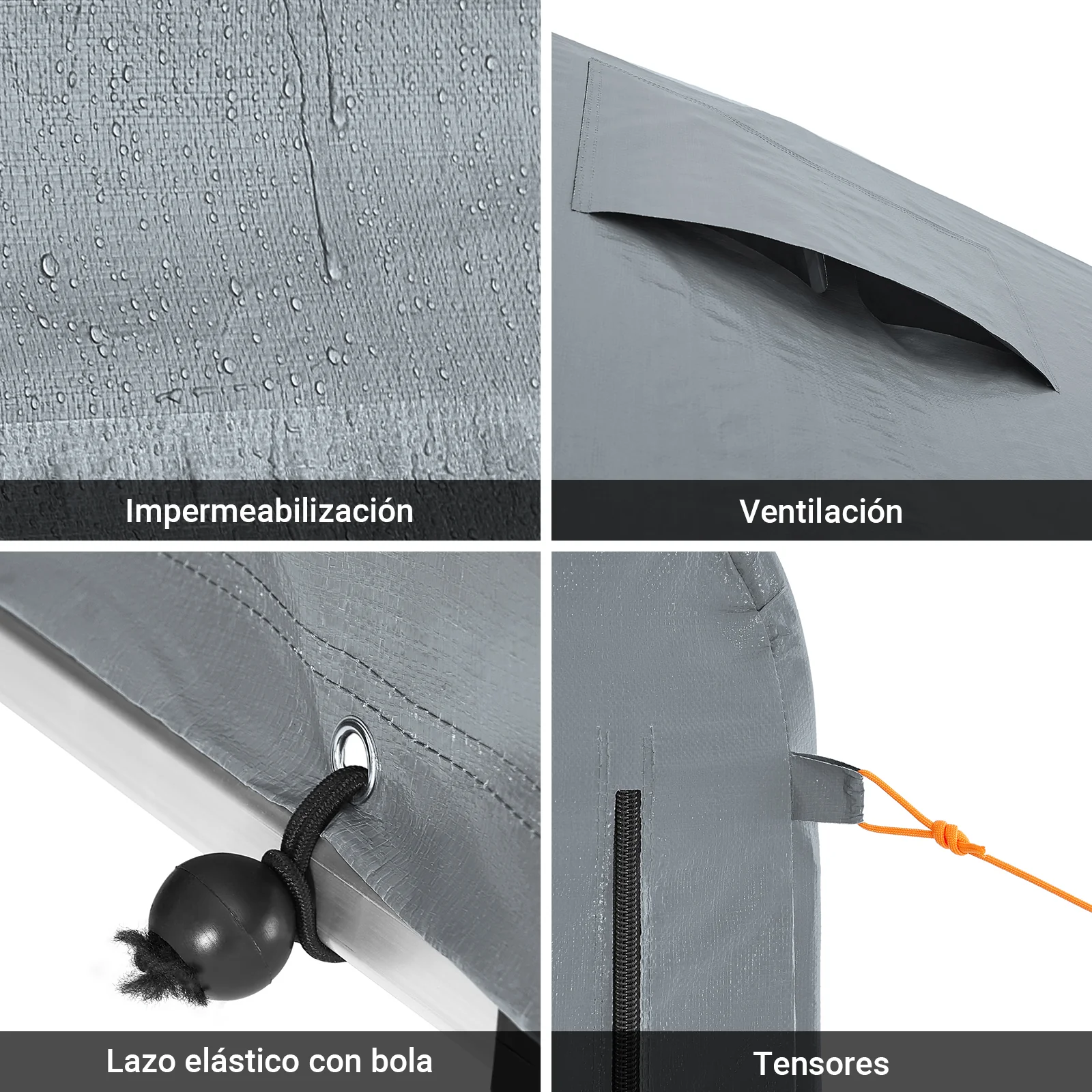 SoBuy KLS11-L-DG Garaje para bicicletas Caseta Jardin Exterior 1,59x2,19 x1,65 m Gris - Image 8